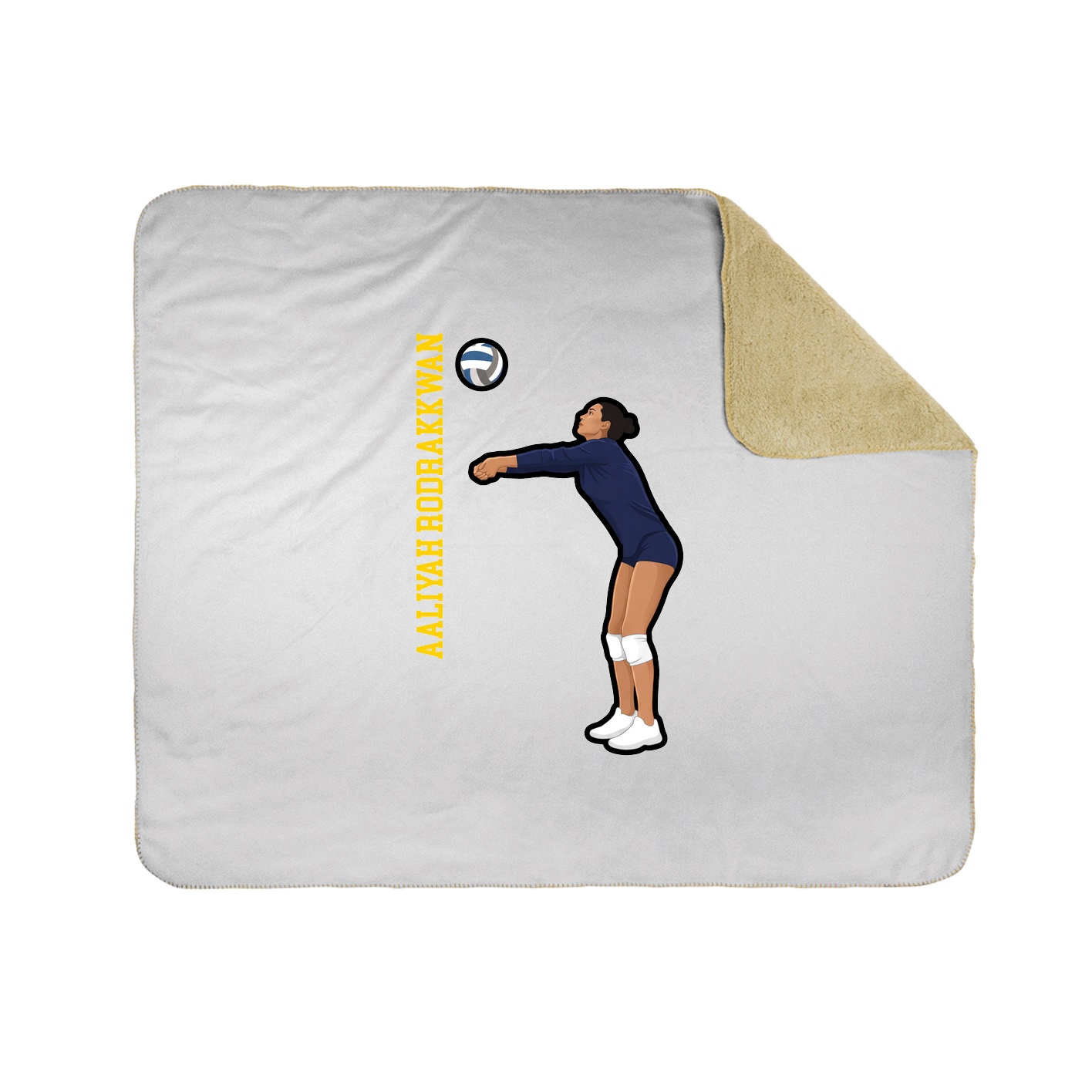 Throw Blanket — Name Vertical in White