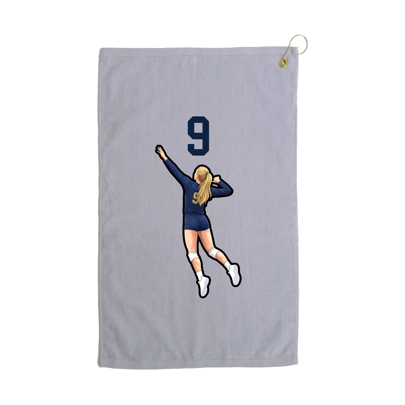 Golf Towel — Number Top in Grey