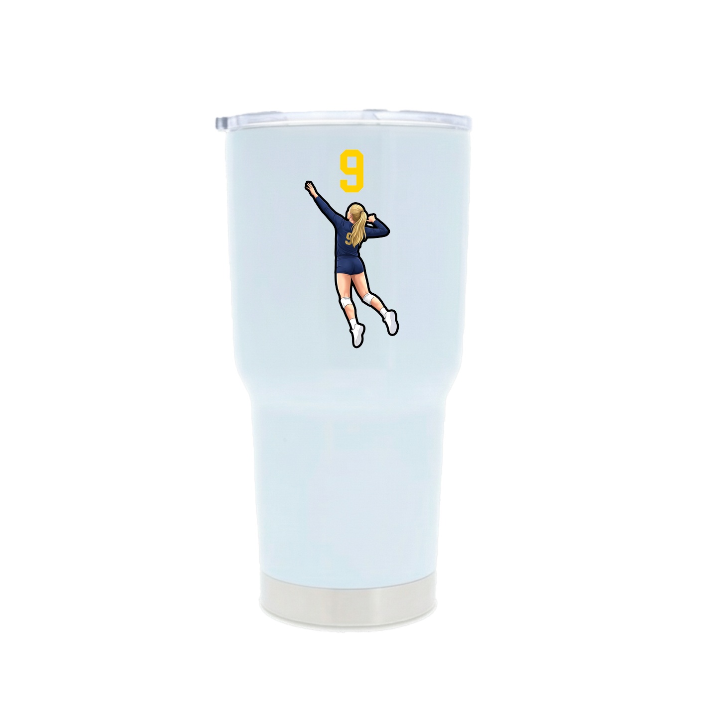 30oz Stainless Steel Tumbler — Number Top in White