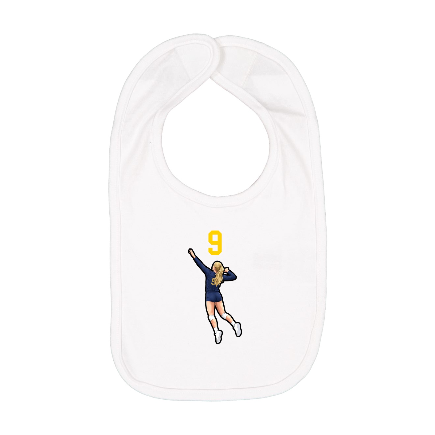 Infant Bib — Number Top in White