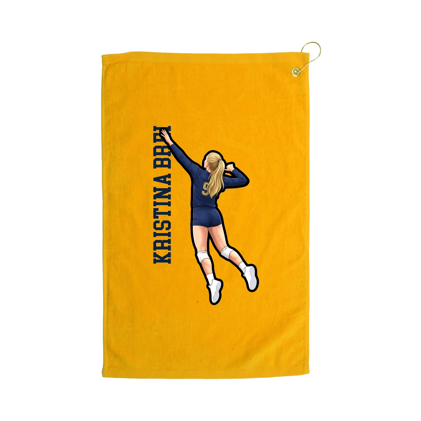 Golf Towel — Name Vertical in Gold