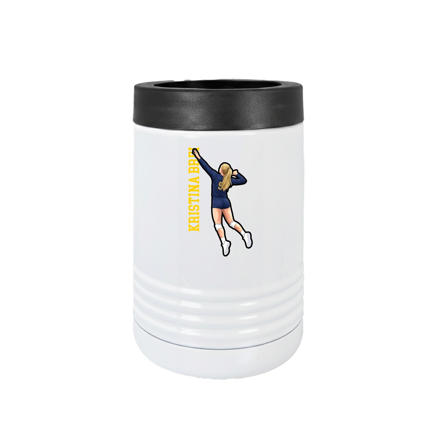 Beverage Holder — Name Vertical in White