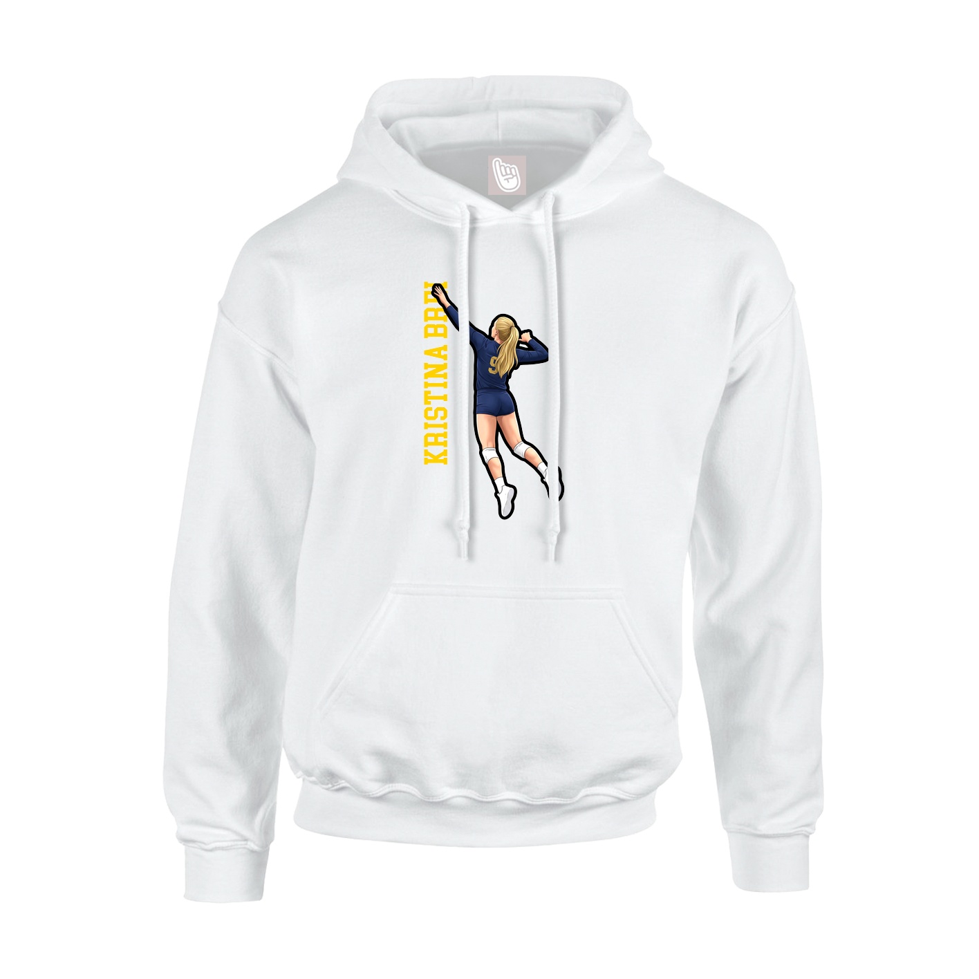 Youth Hoodie — Name Vertical in White