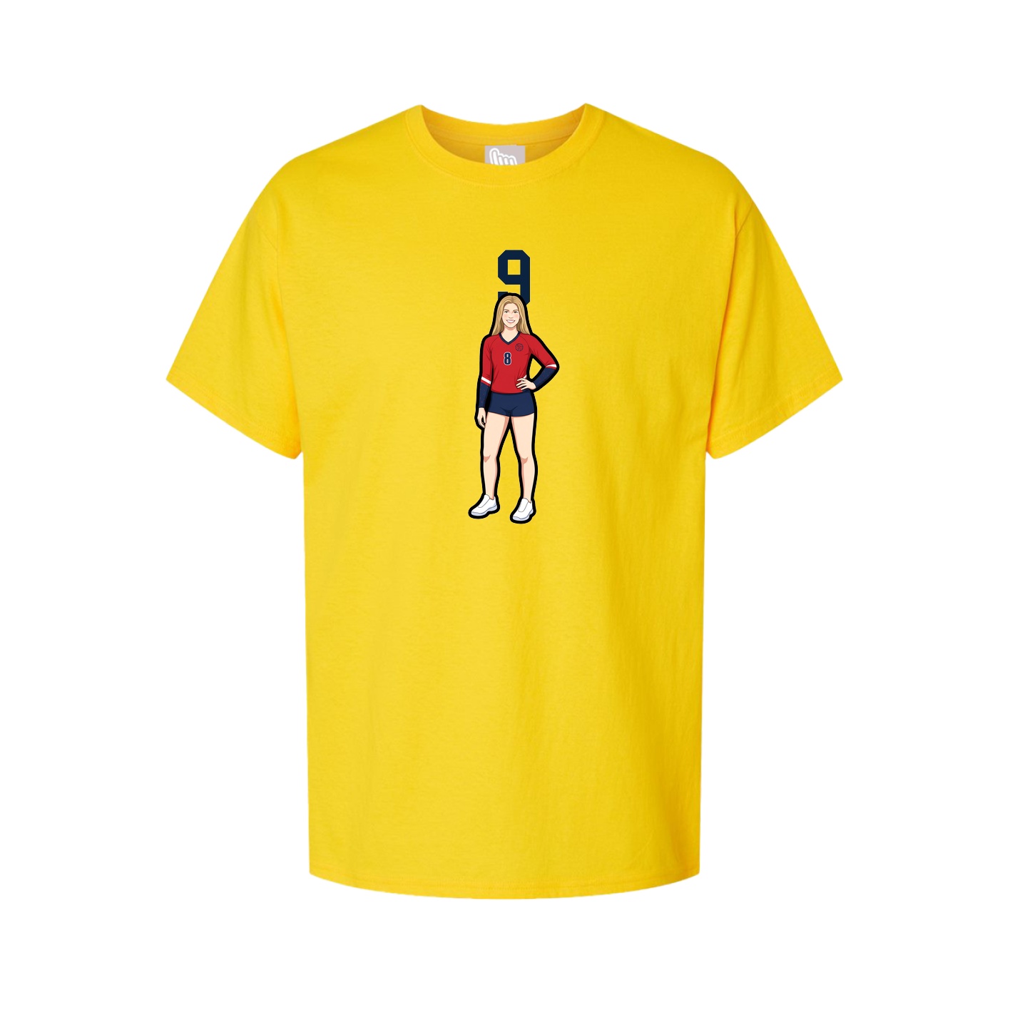 Youth Tee — Number Top in Gold