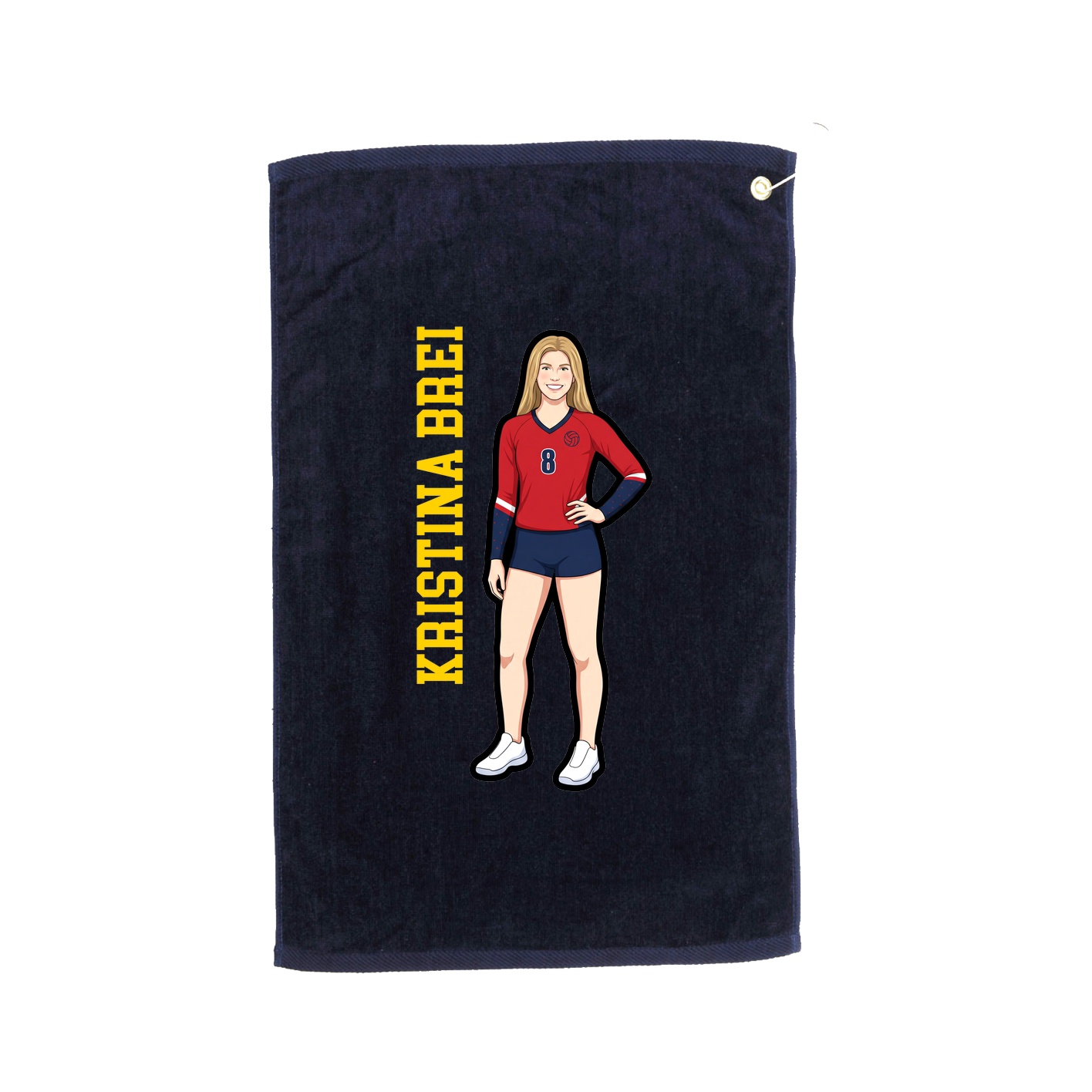 Golf Towel — Name Vertical in Navy