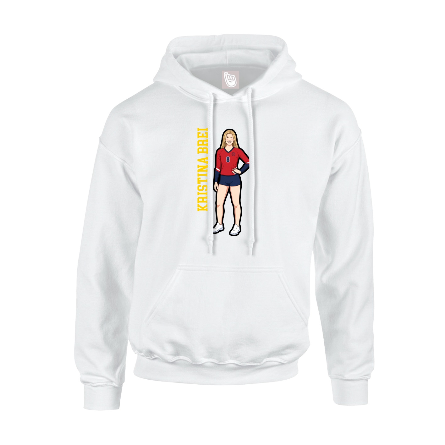 Hoodie — Name Vertical in White