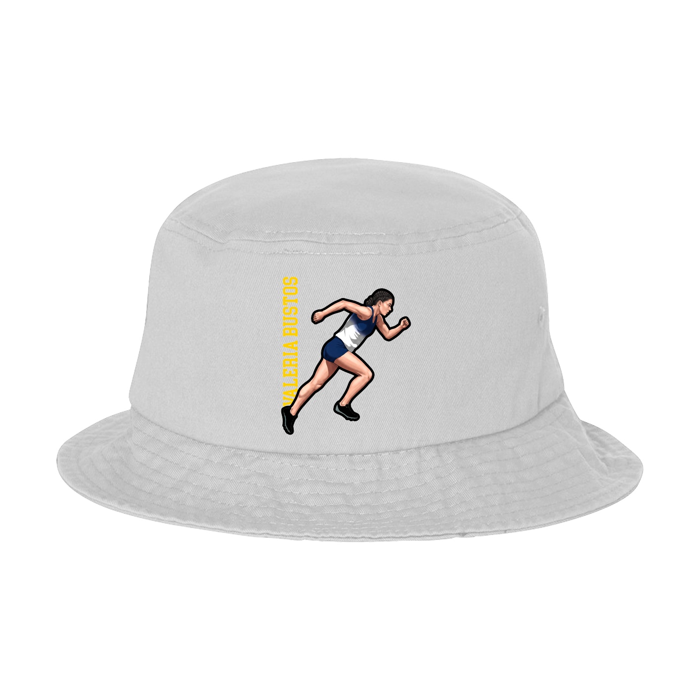 Bucket Cap — Name Vertical in White