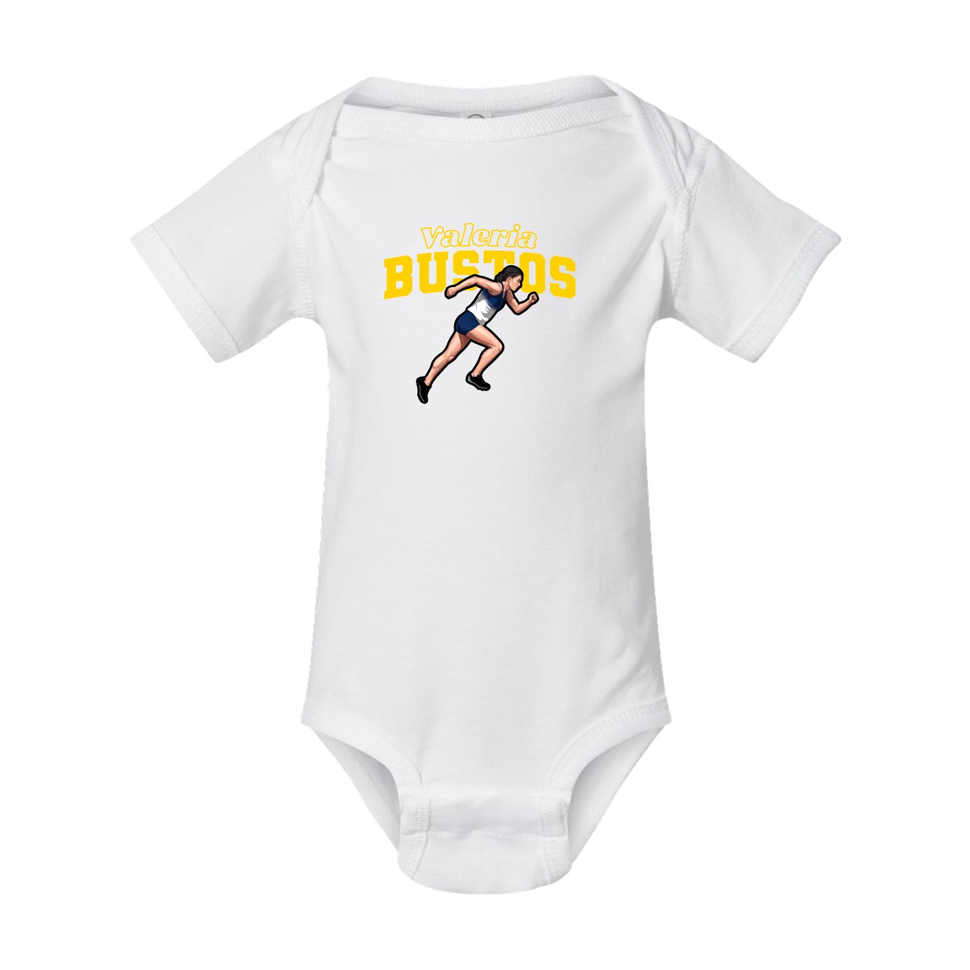 Baby Onesie — Name Arch in White