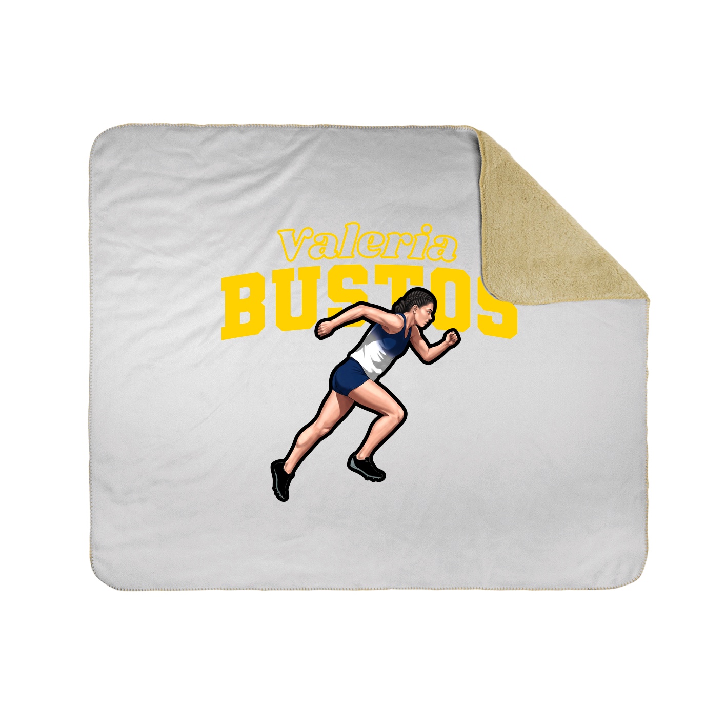 Throw Blanket — Name Arch in White