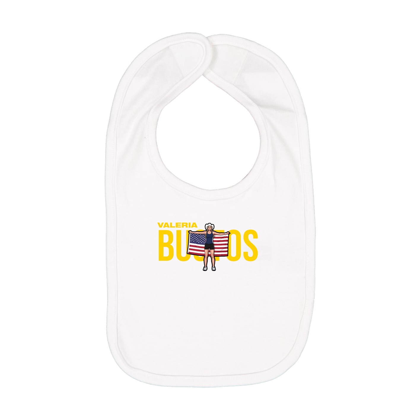 Infant Bib — Player Name in White