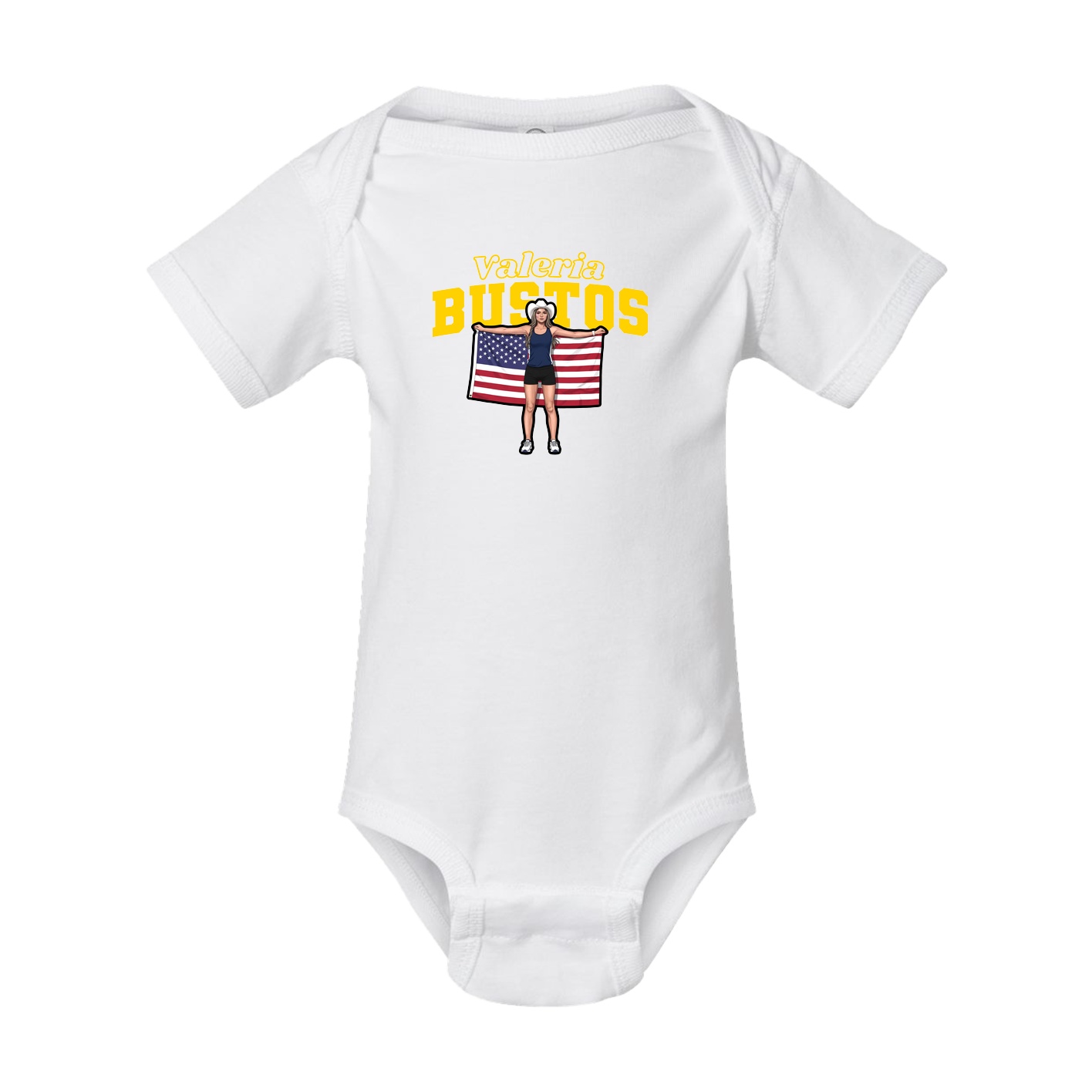 Baby Onesie — Name Arch in White