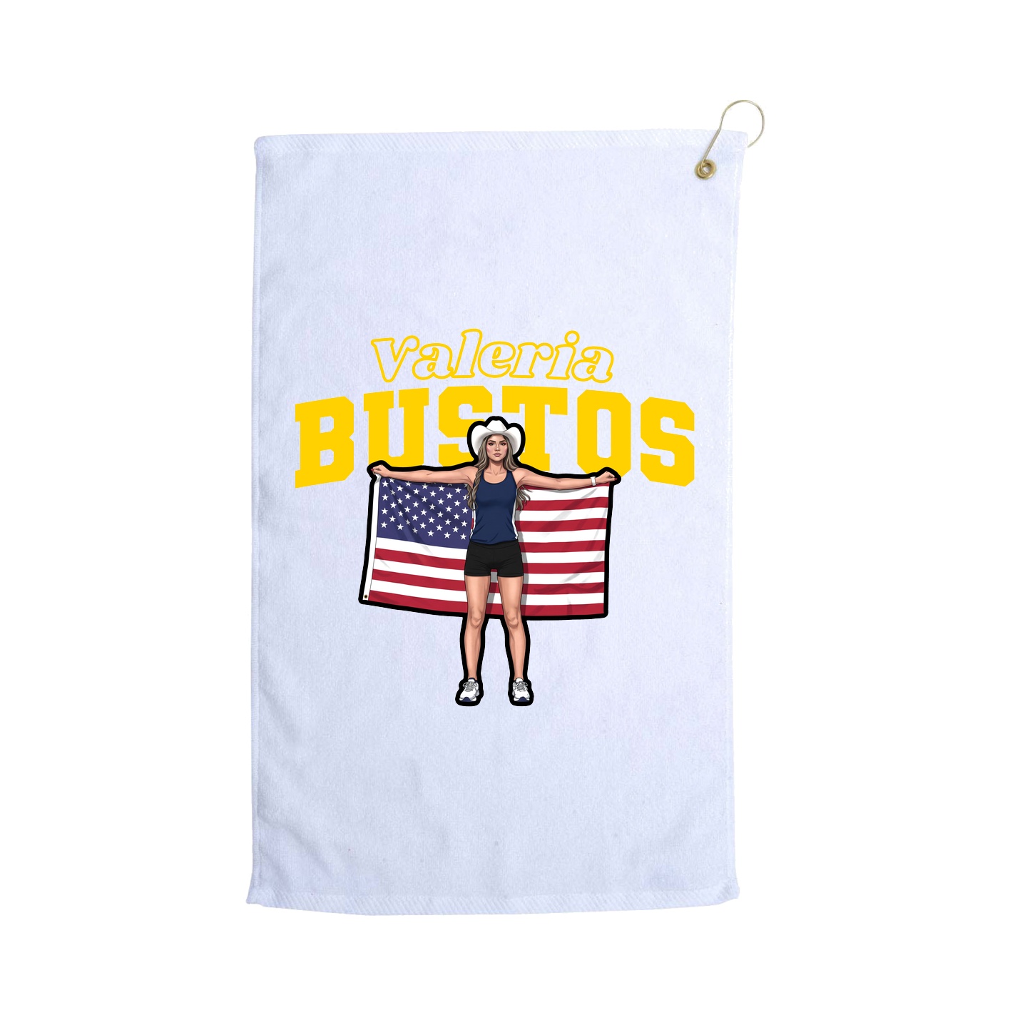 Golf Towel — Name Arch in White