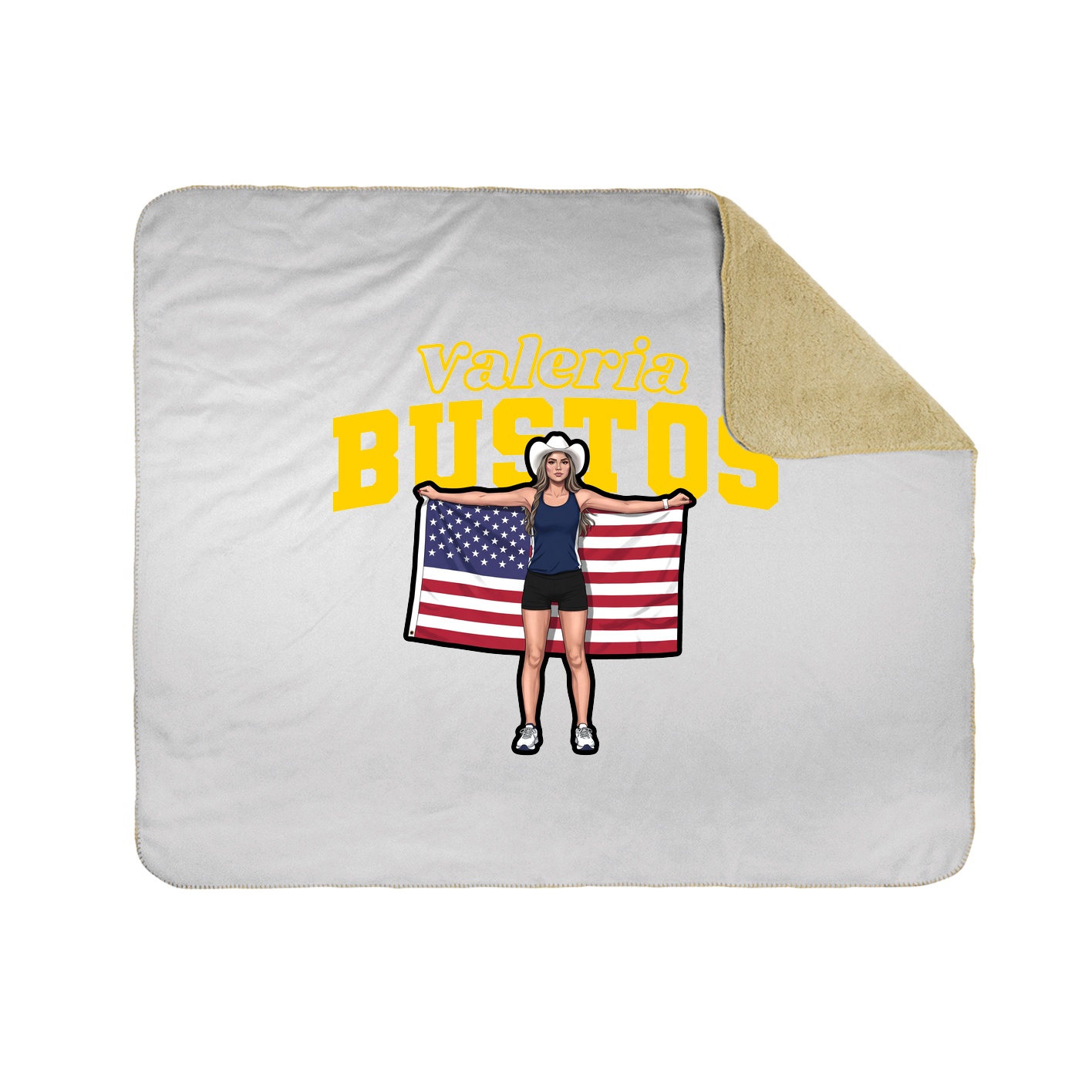 Throw Blanket — Name Arch in White