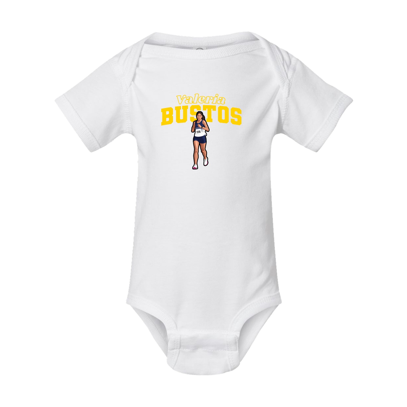 Baby Onesie — Name Arch in White