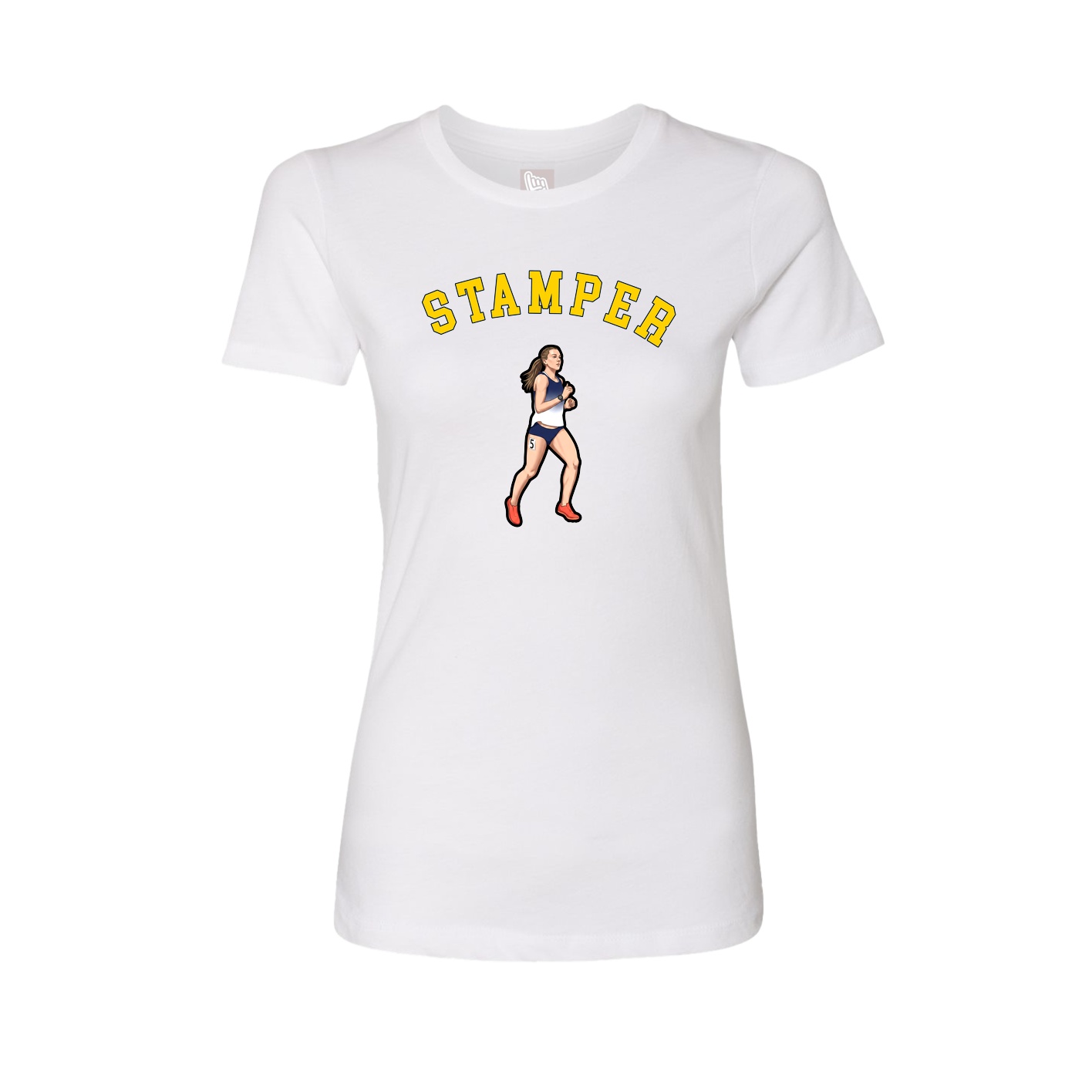 Fitted Women's Tee — Shirsey Arch in White
