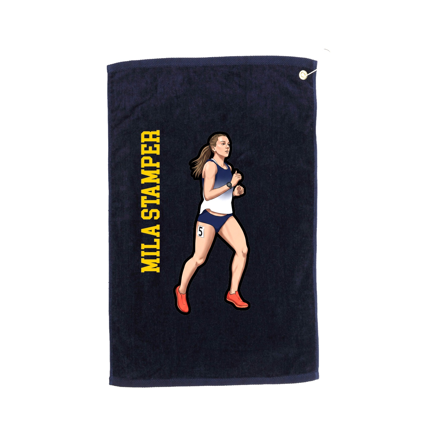 Golf Towel — Name Vertical in Navy