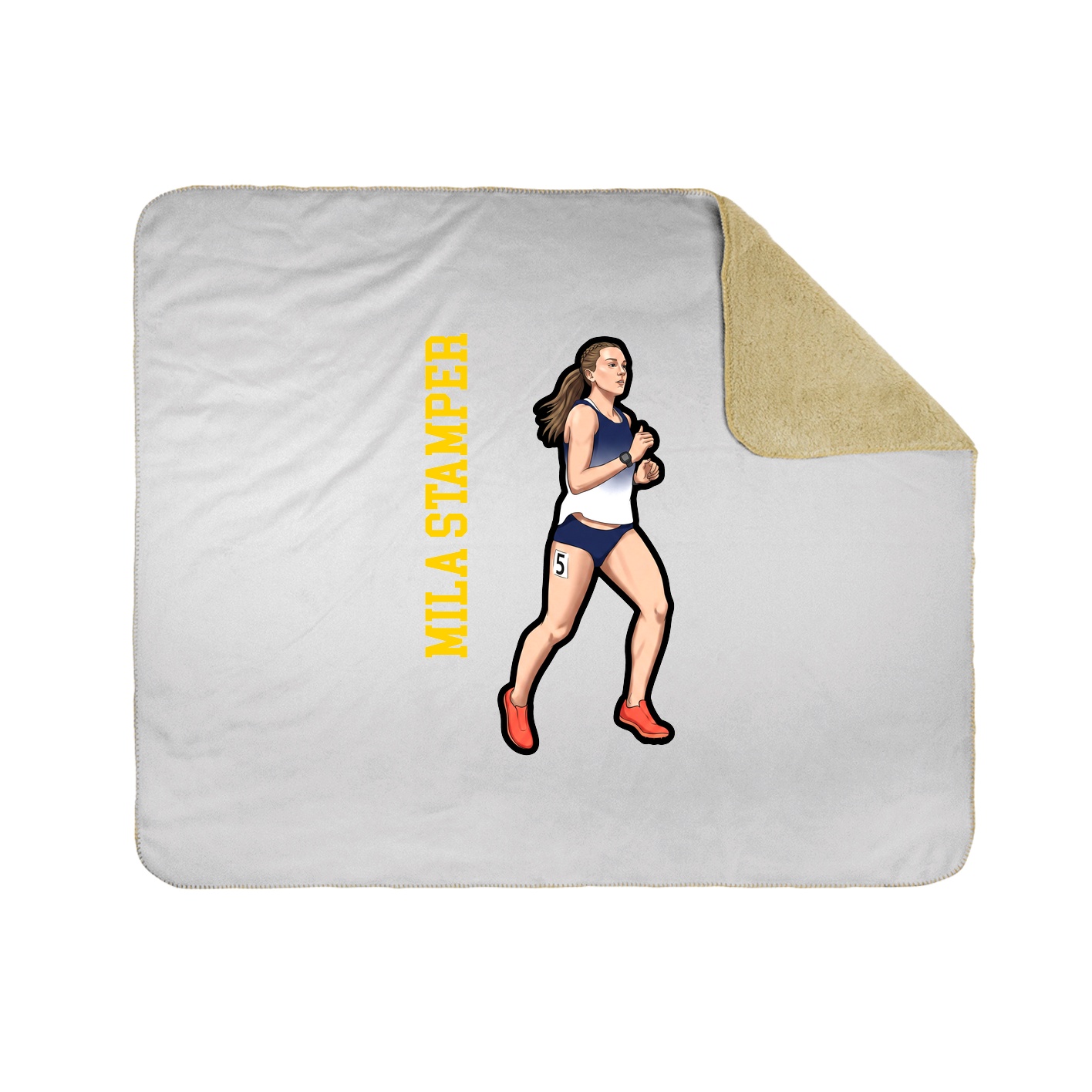 Throw Blanket — Name Vertical in White