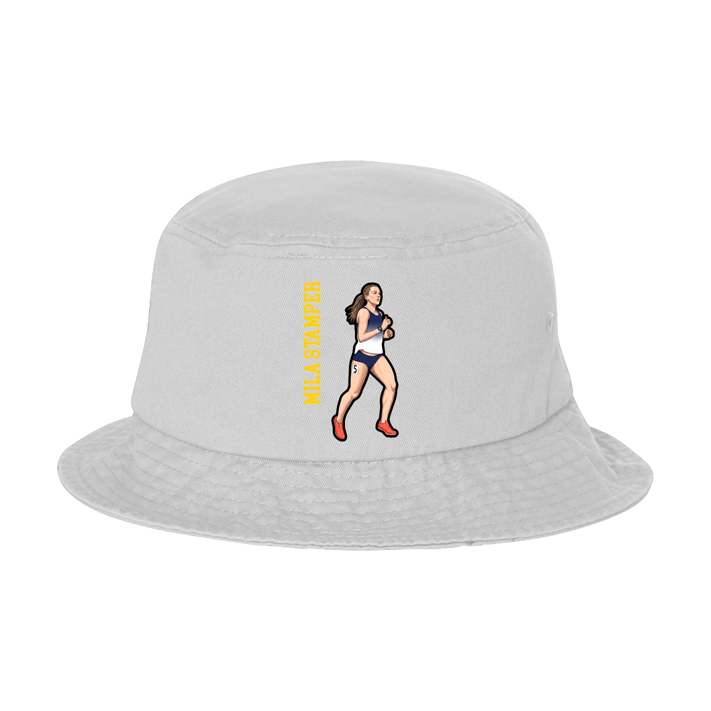 Bucket Cap — Name Vertical in White