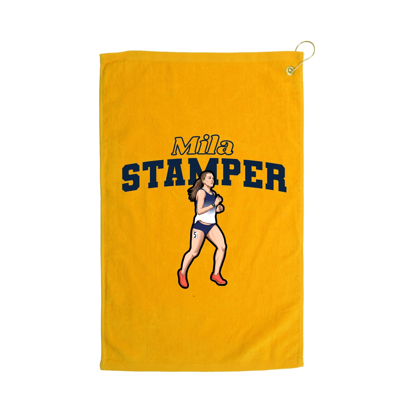 Golf Towel — Name Arch in Gold
