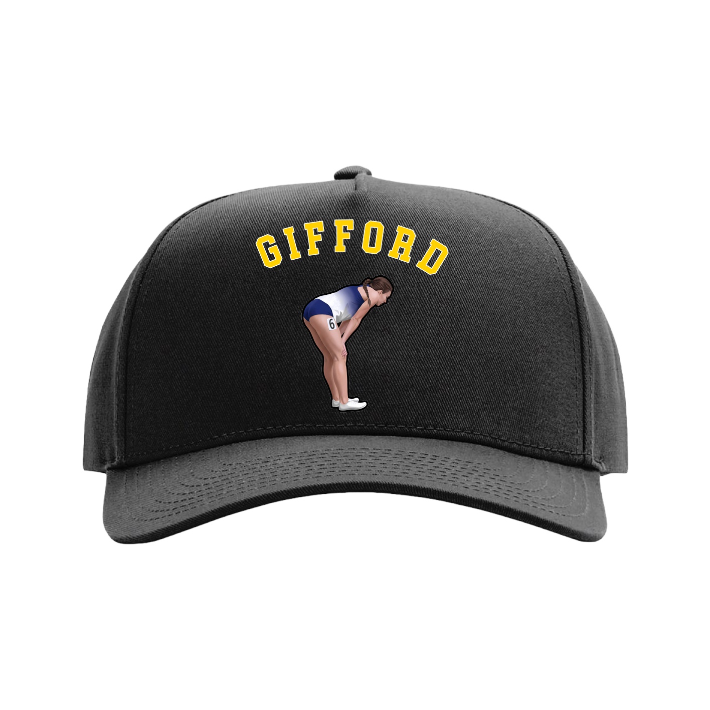 Full Fabric Five-Panel Champ Cap — Shirsey Arch in Black