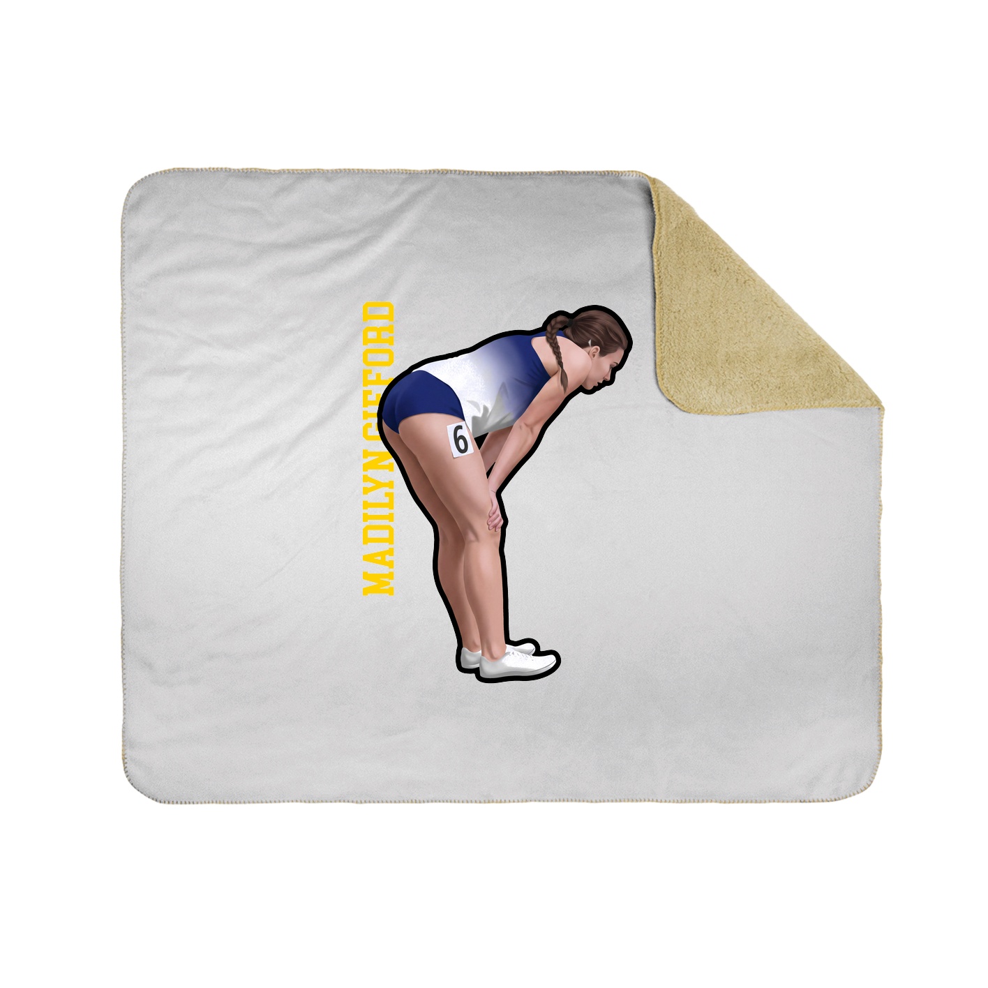 Throw Blanket — Name Vertical in White