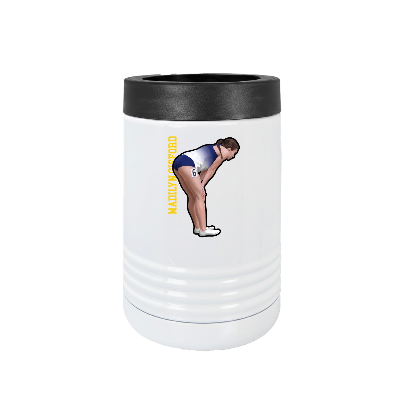 Beverage Holder — Name Vertical in White