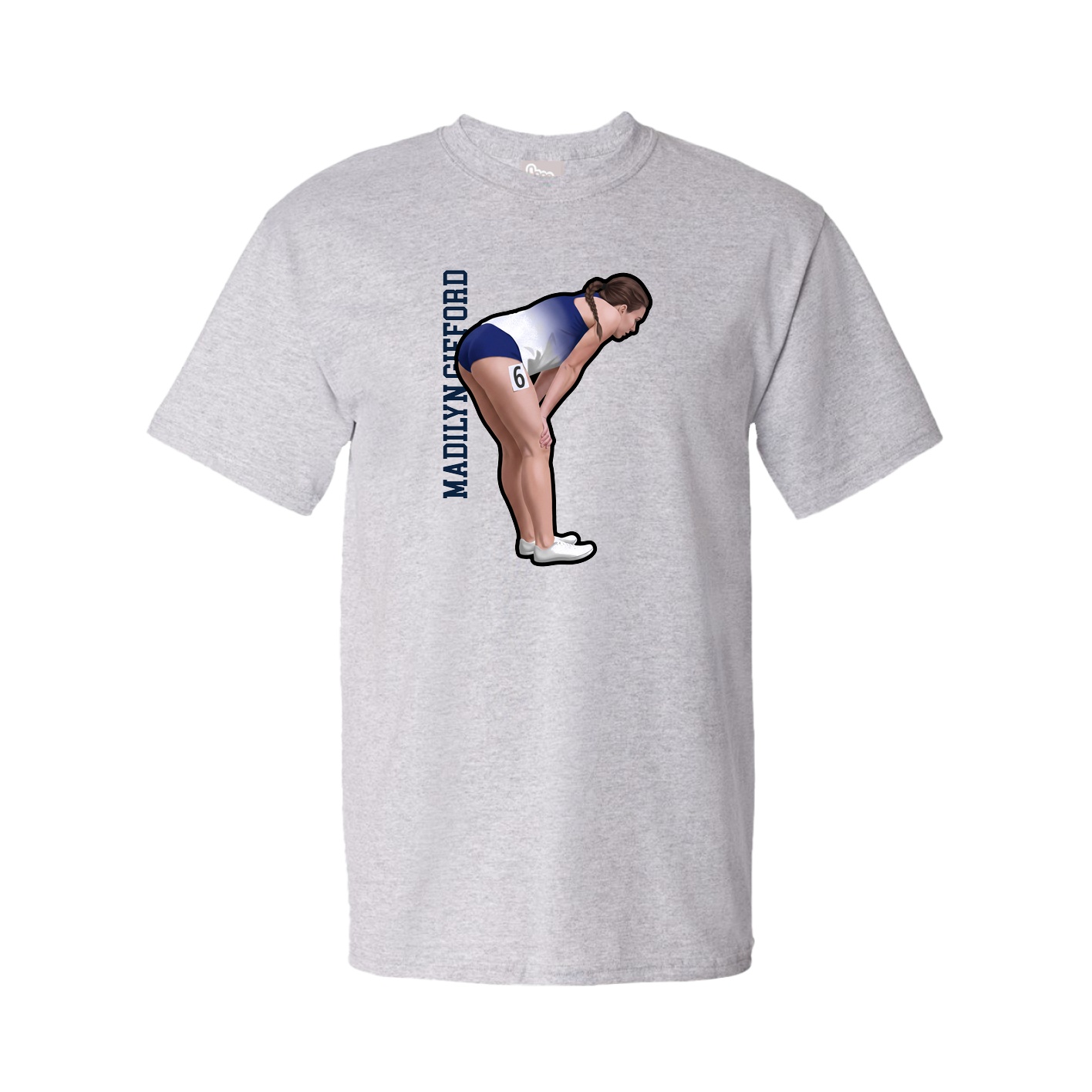Youth Tee — Name Vertical in Grey