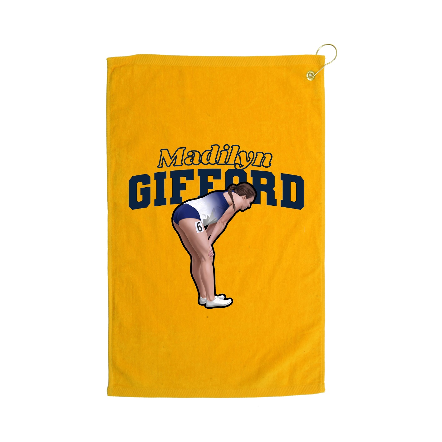 Golf Towel — Name Arch in Gold