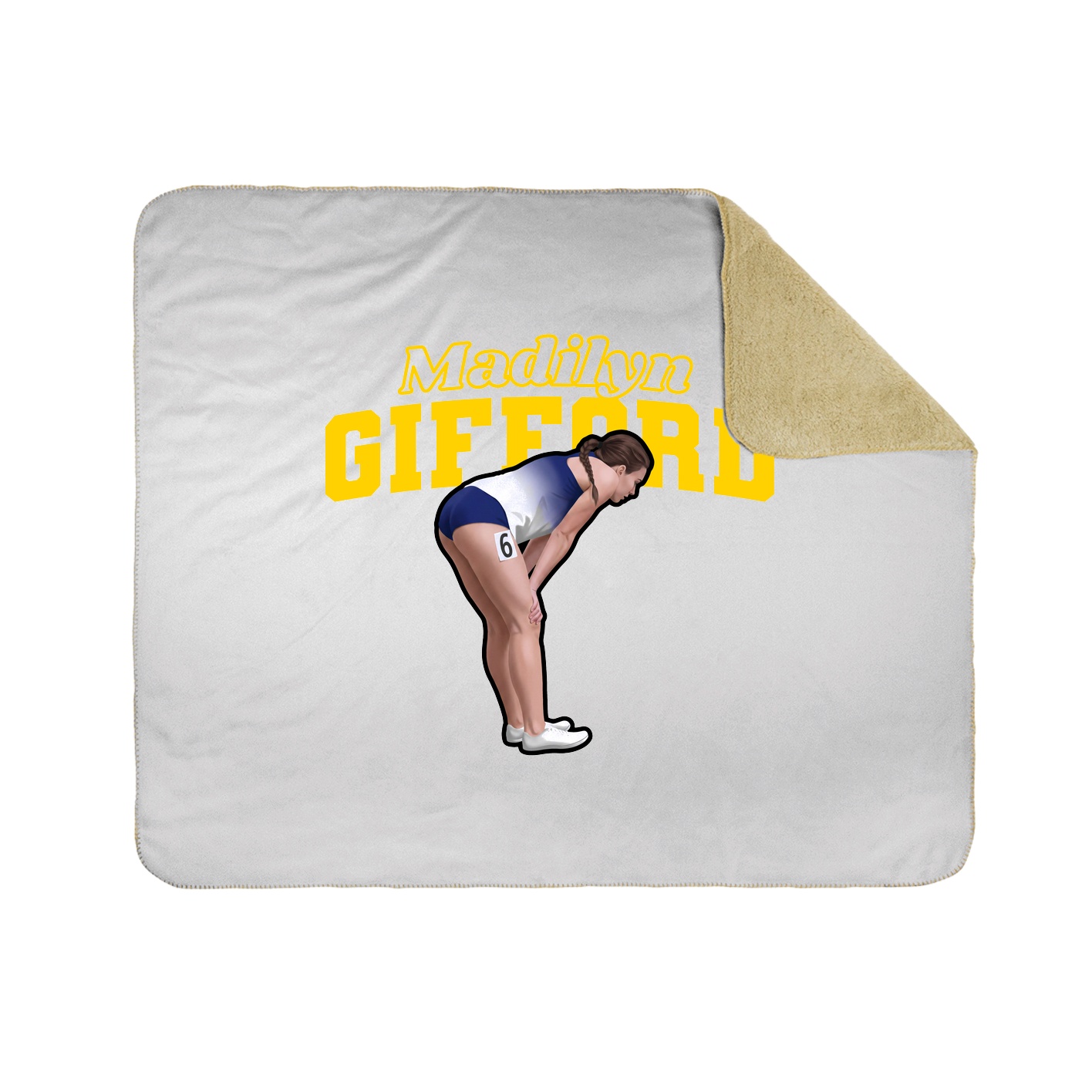 Throw Blanket — Name Arch in White