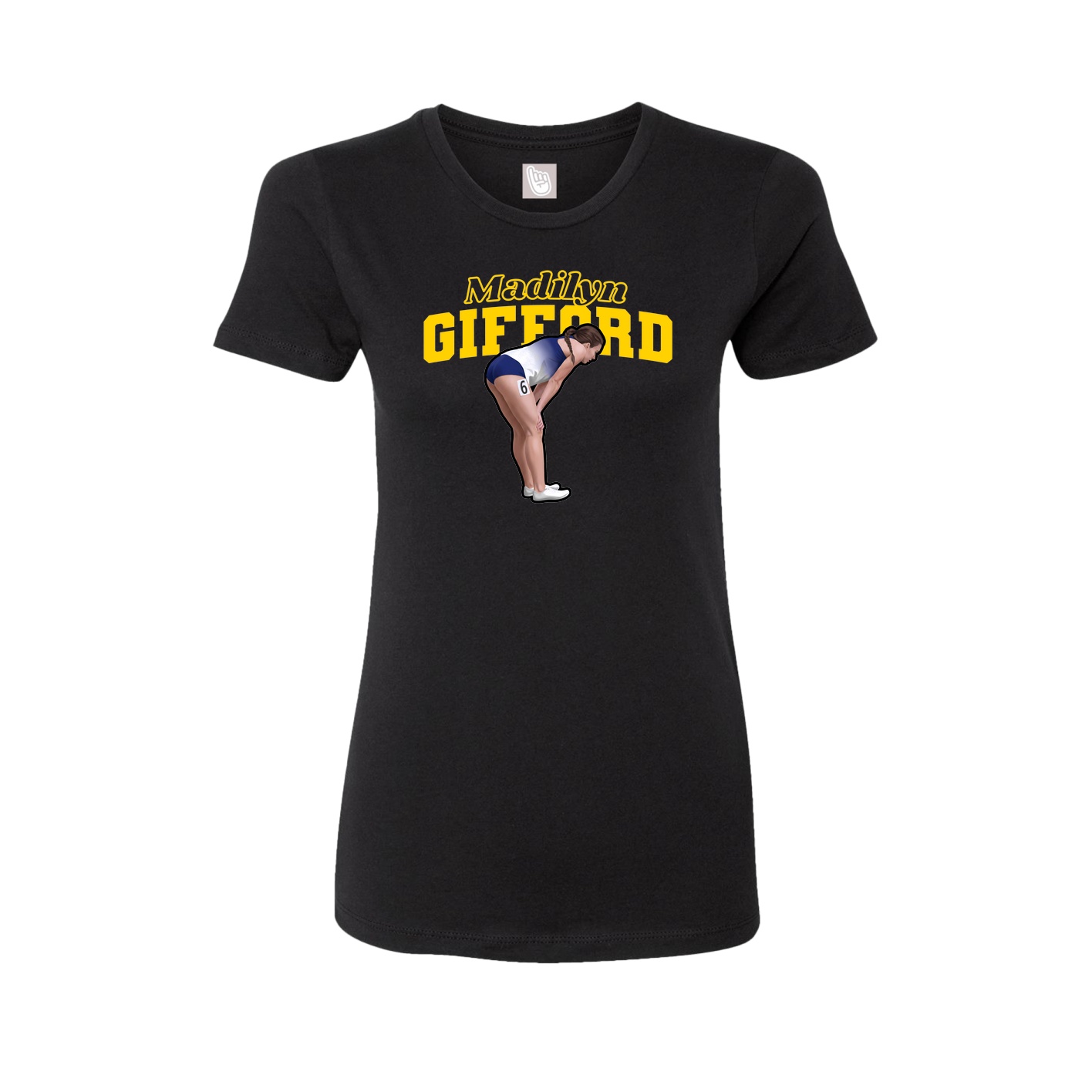 Fitted Women's Tee — Name Arch in Black
