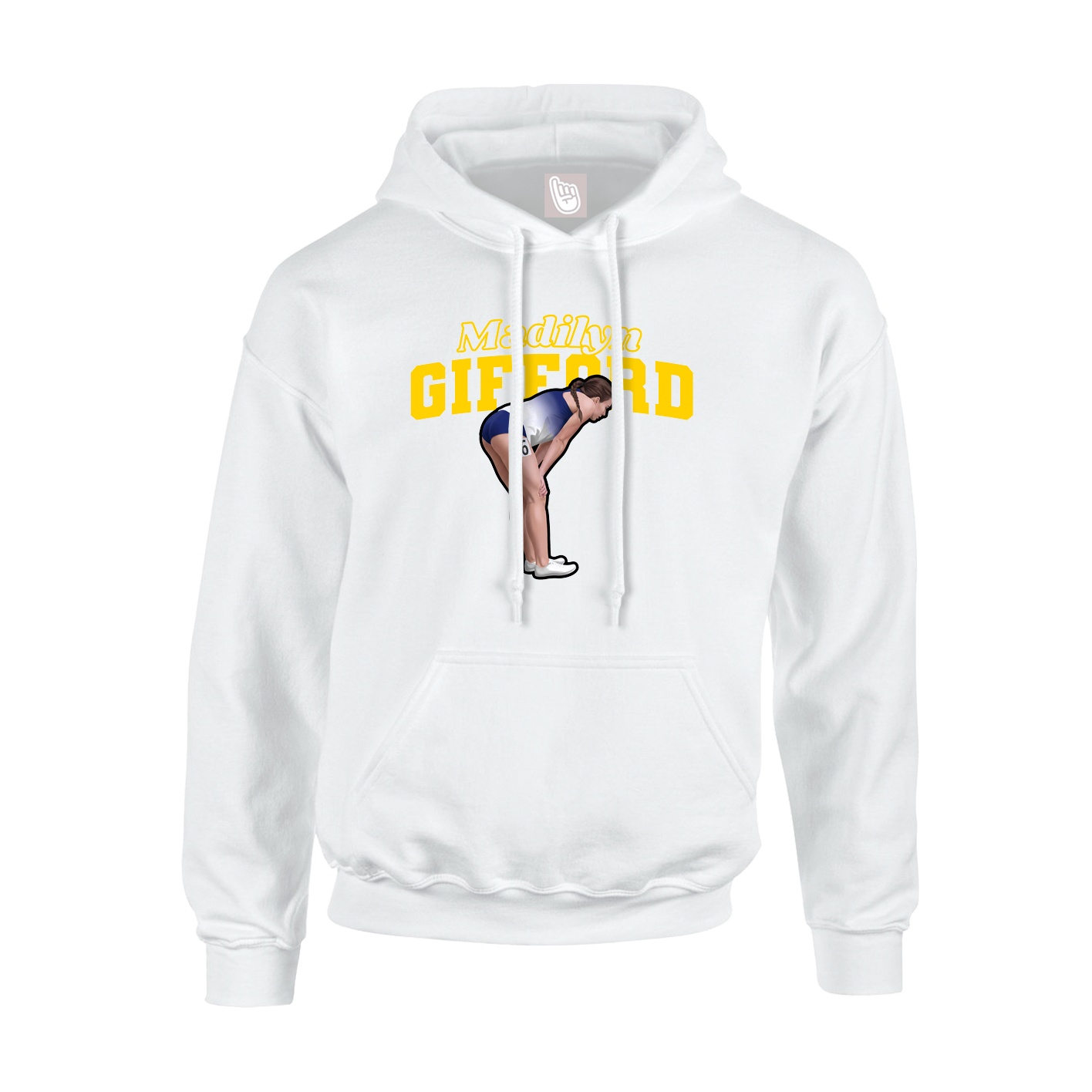 Hoodie — Name Arch in White