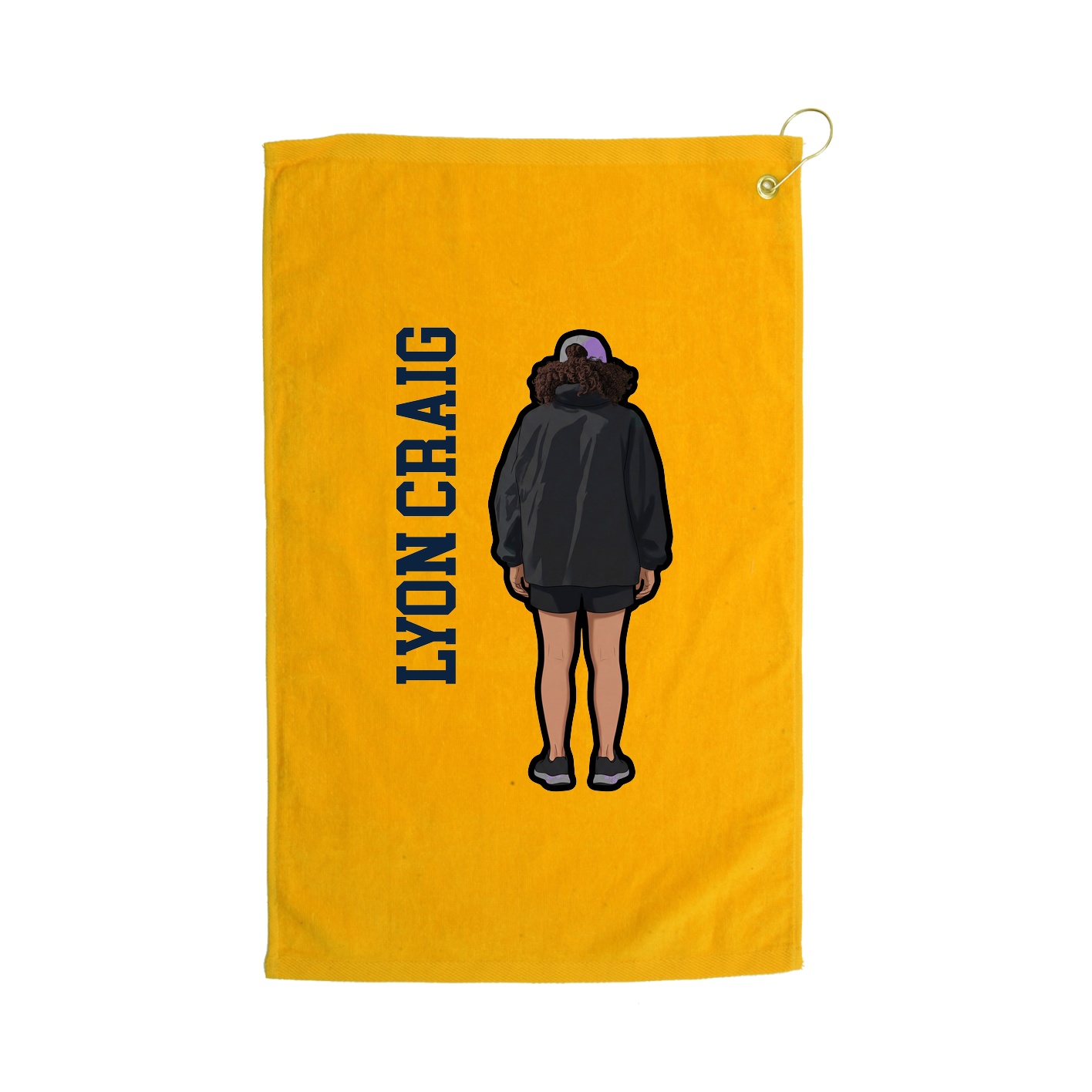 Golf Towel — Name Vertical in Gold