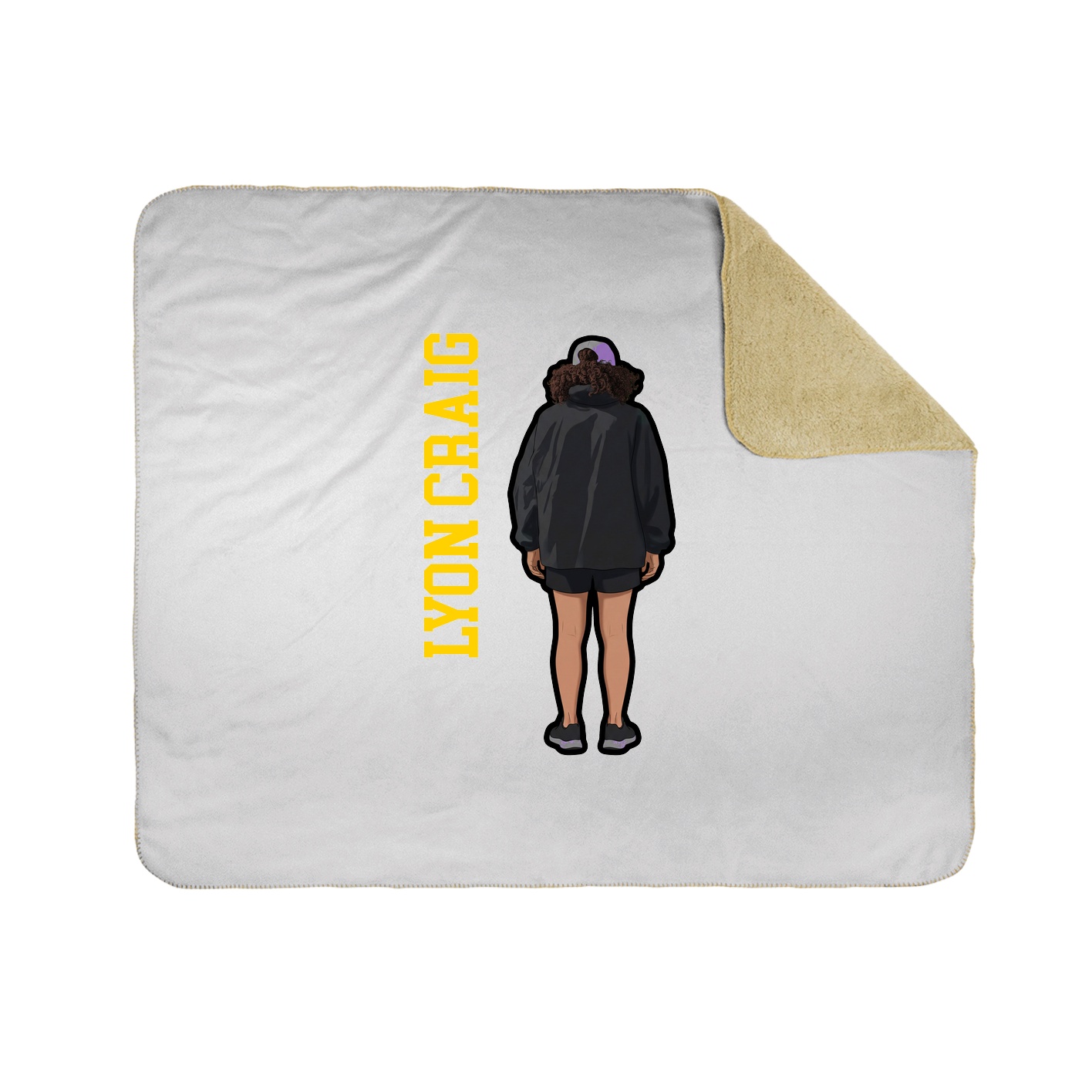 Throw Blanket — Name Vertical in White