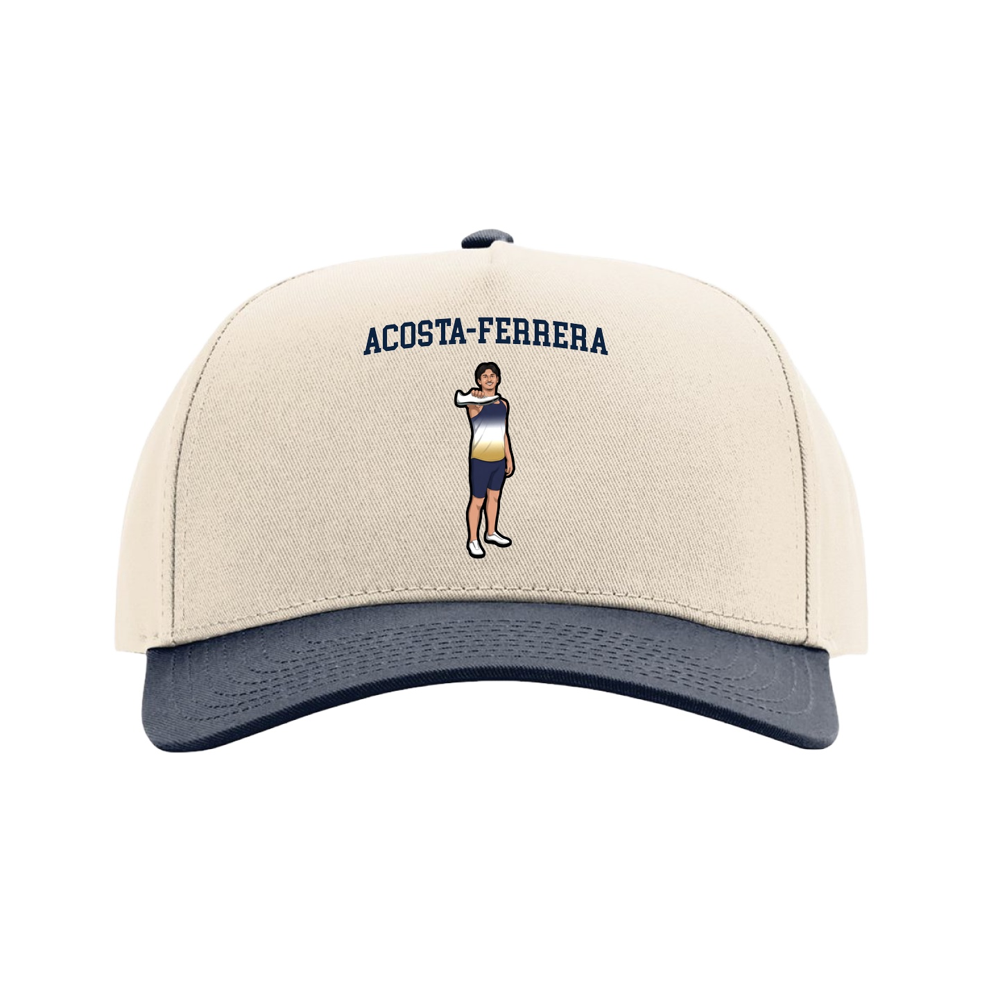 Full Fabric Five-Panel Champ Cap — Shirsey in Cream/Navy