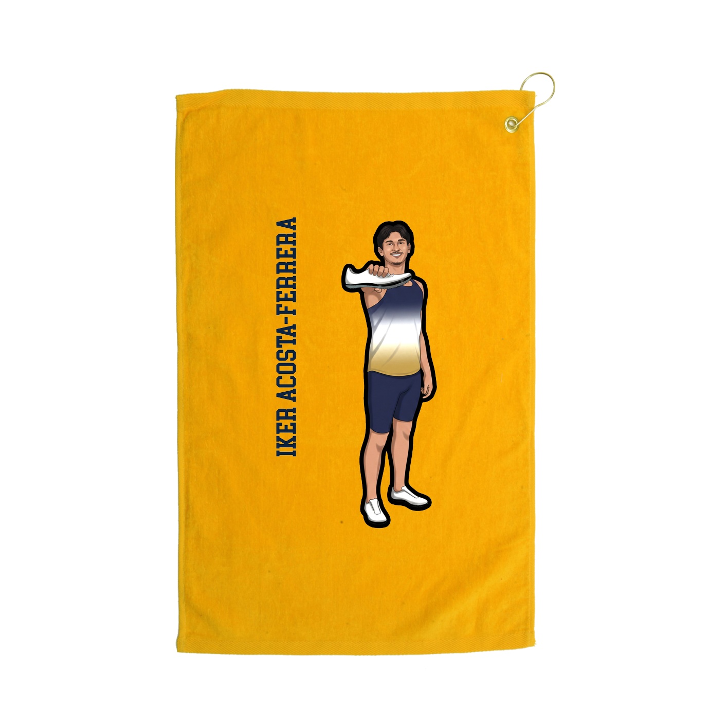 Golf Towel — Name Vertical in Gold