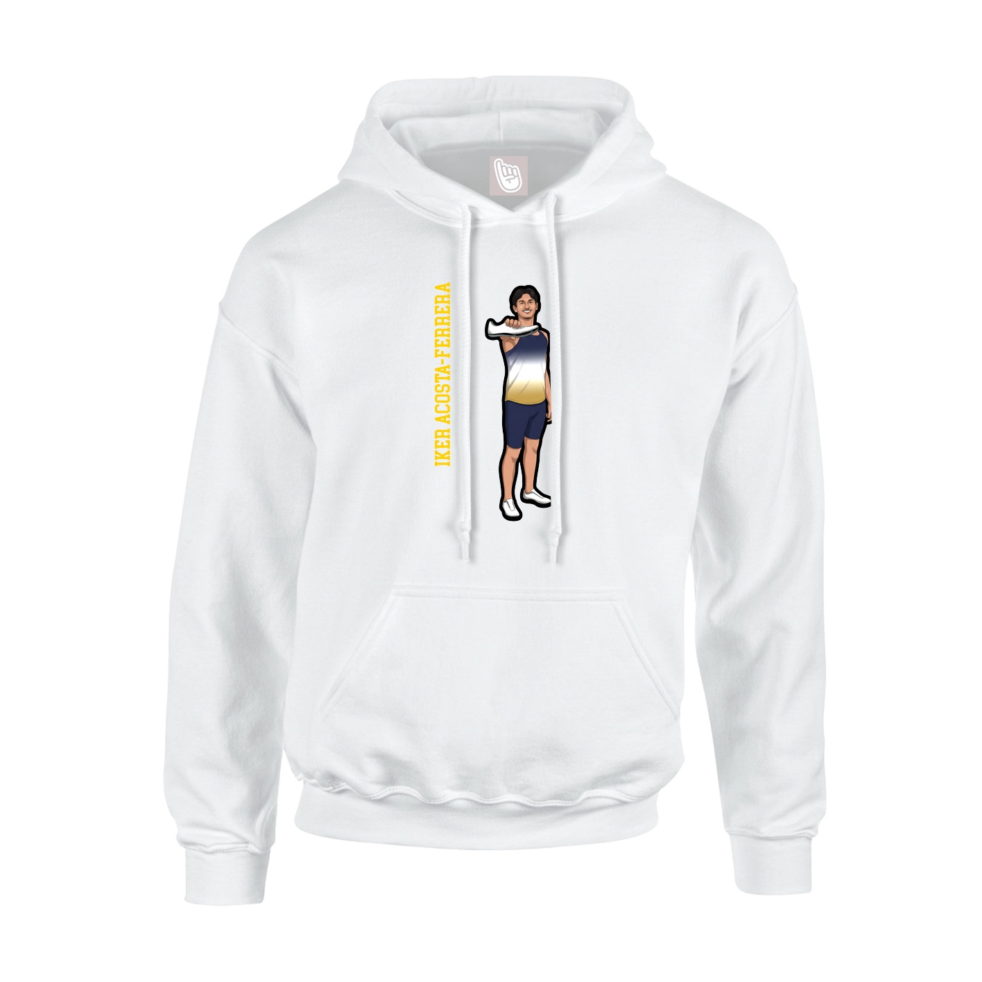 Hoodie — Name Vertical in White