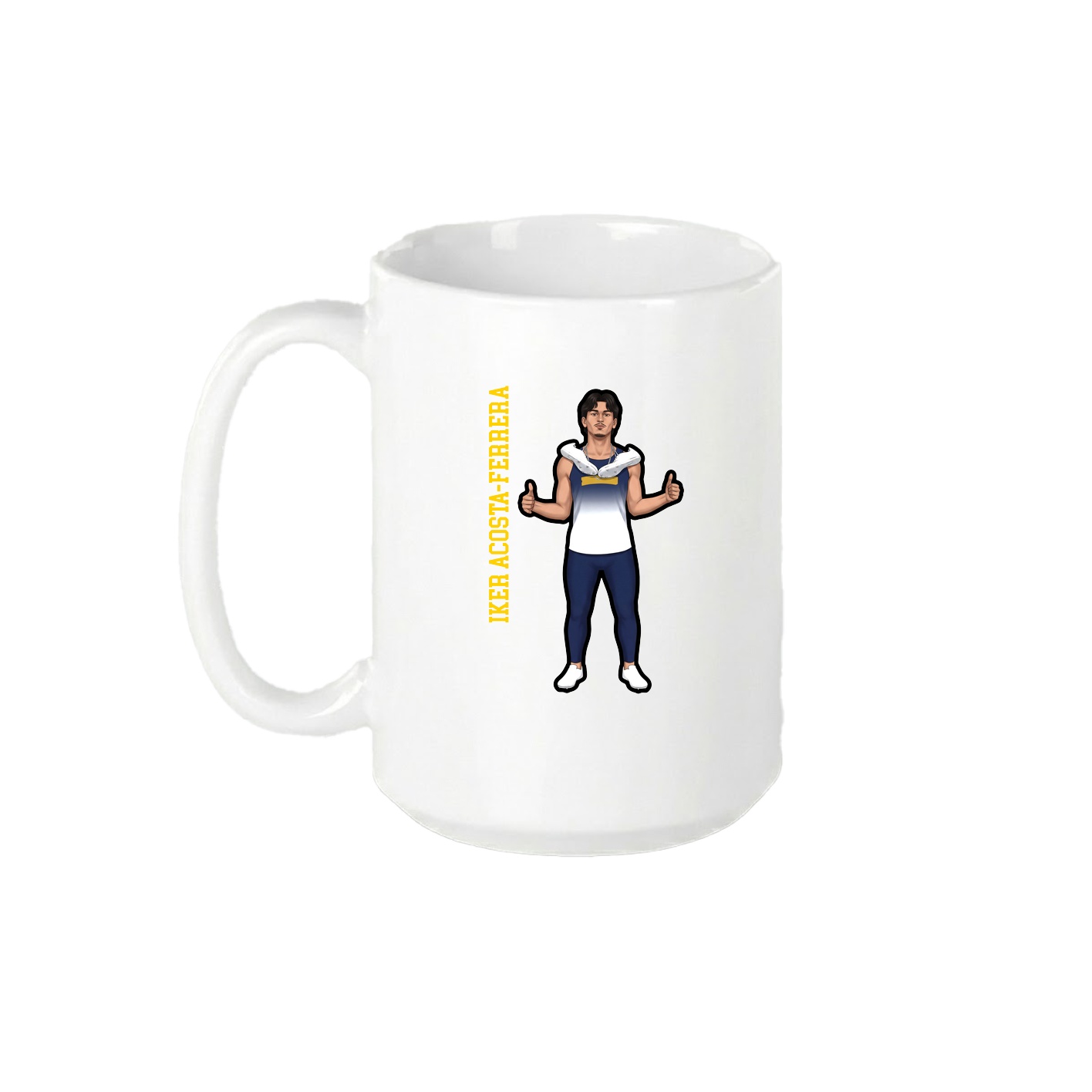 15oz Coffee Mug — Name Vertical in White