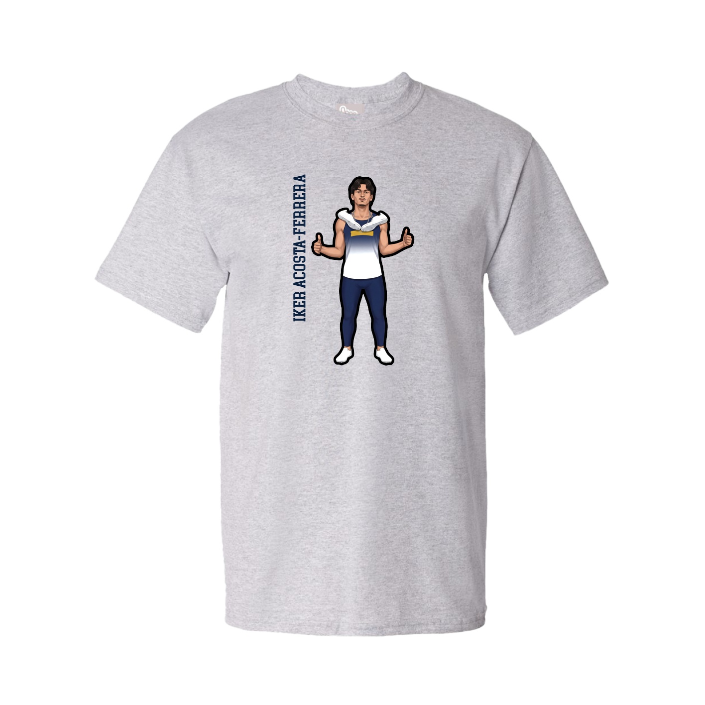 Tee — Name Vertical in Grey