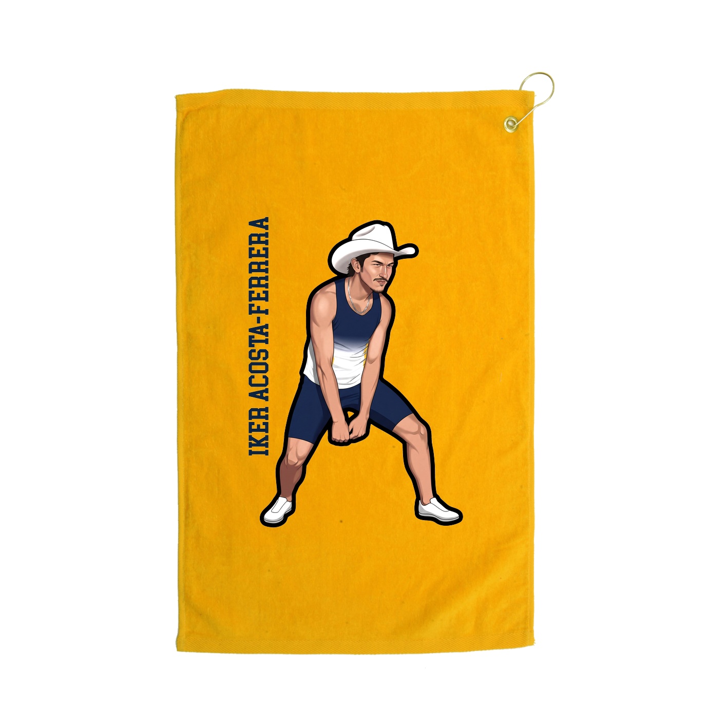 Golf Towel — Name Vertical in Gold
