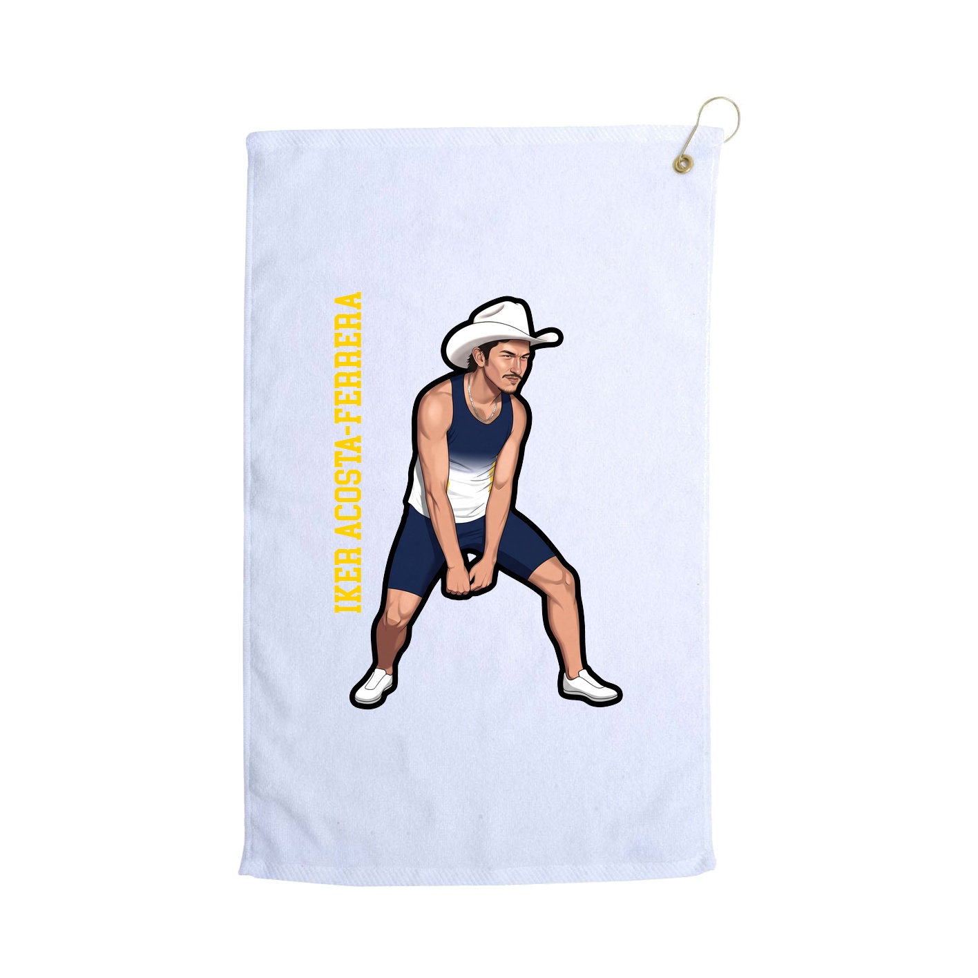 Golf Towel — Name Vertical in White