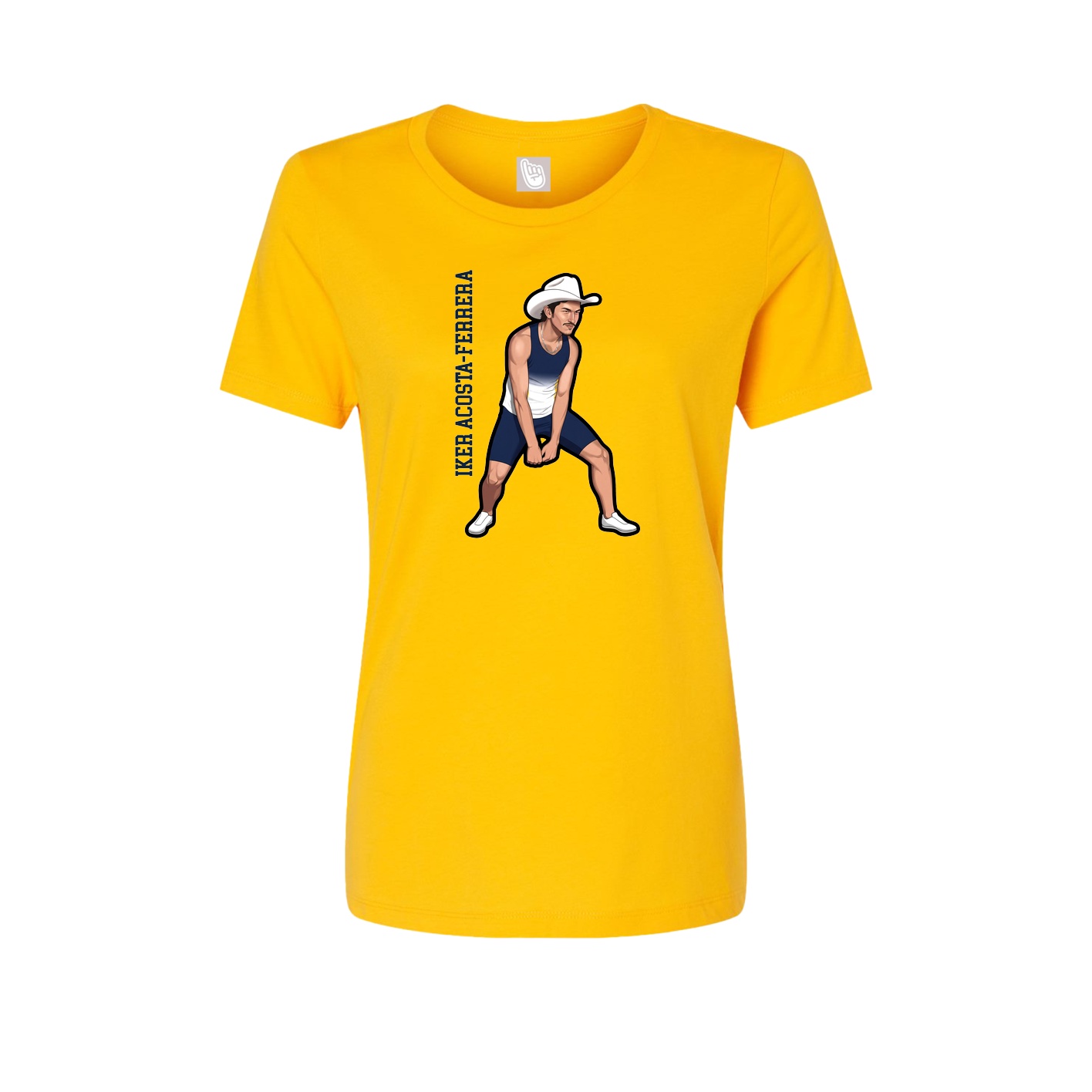 Womens Tee — Name Vertical in Gold