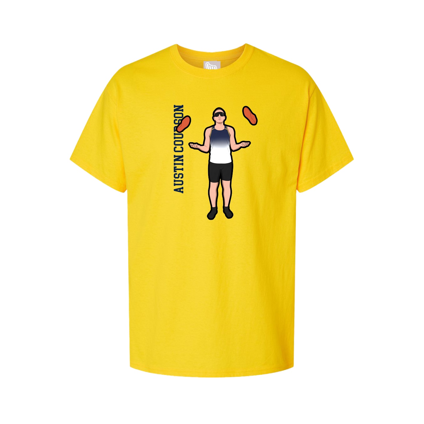 Youth Tee — Name Vertical in Gold