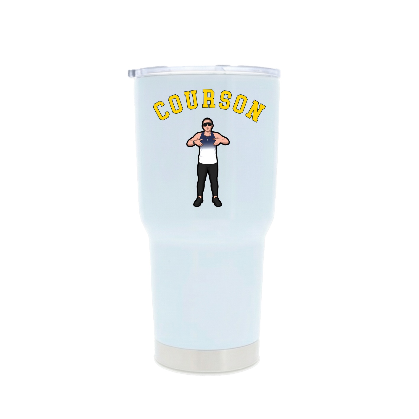 30oz Stainless Steel Tumbler — Shirsey Arch in White