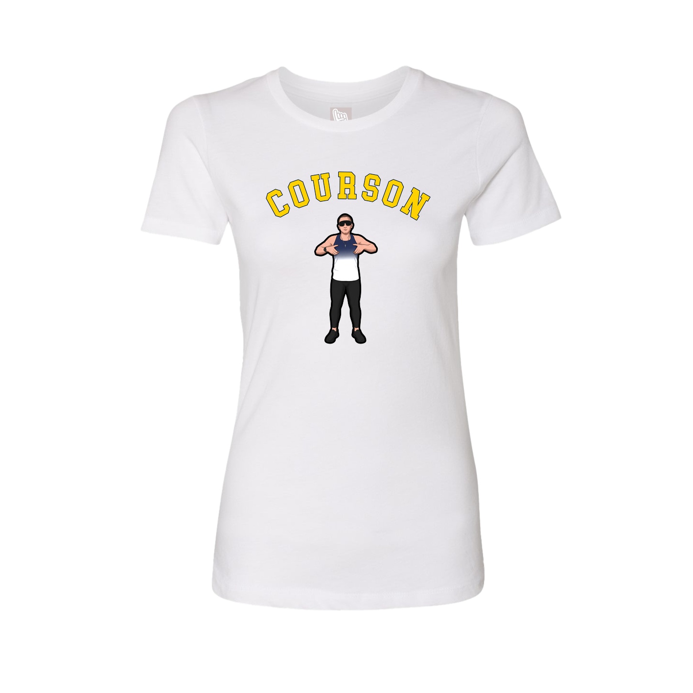 Fitted Women's Tee — Shirsey Arch in White