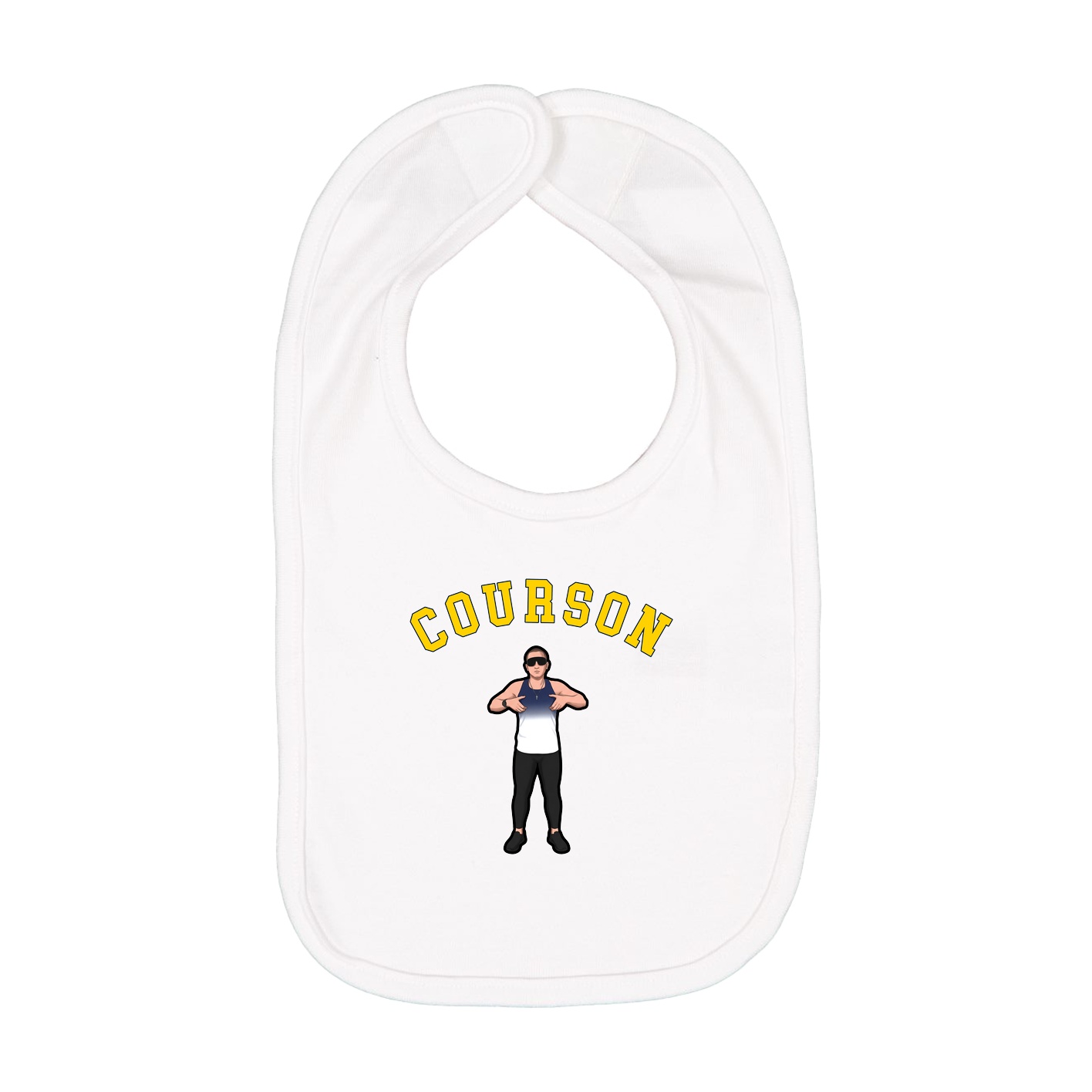 Infant Bib — Shirsey Arch in White