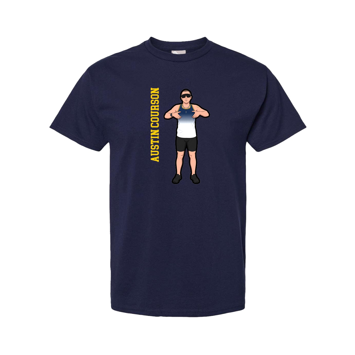 Tee — Name Vertical in Navy