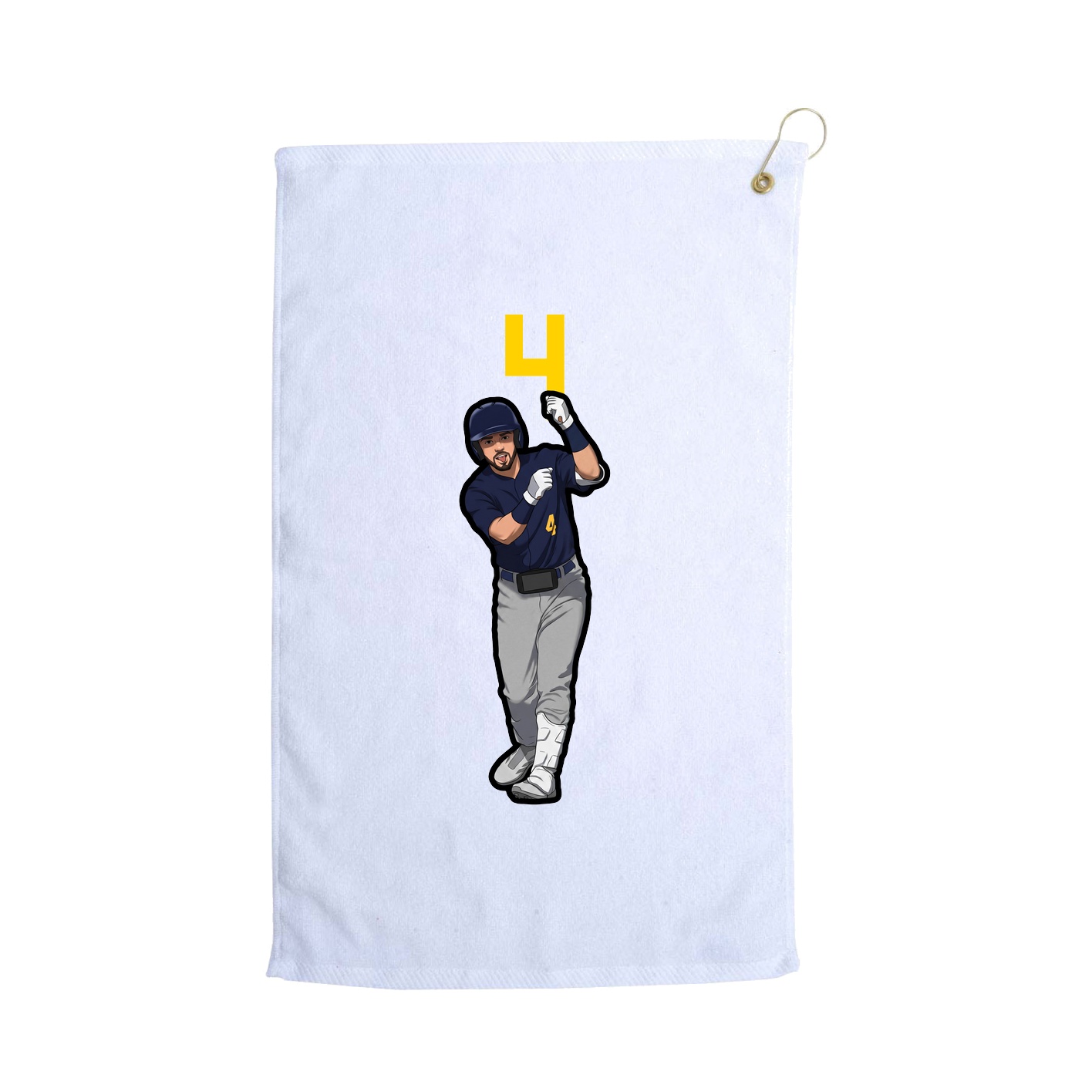 Golf Towel — Number Top in White