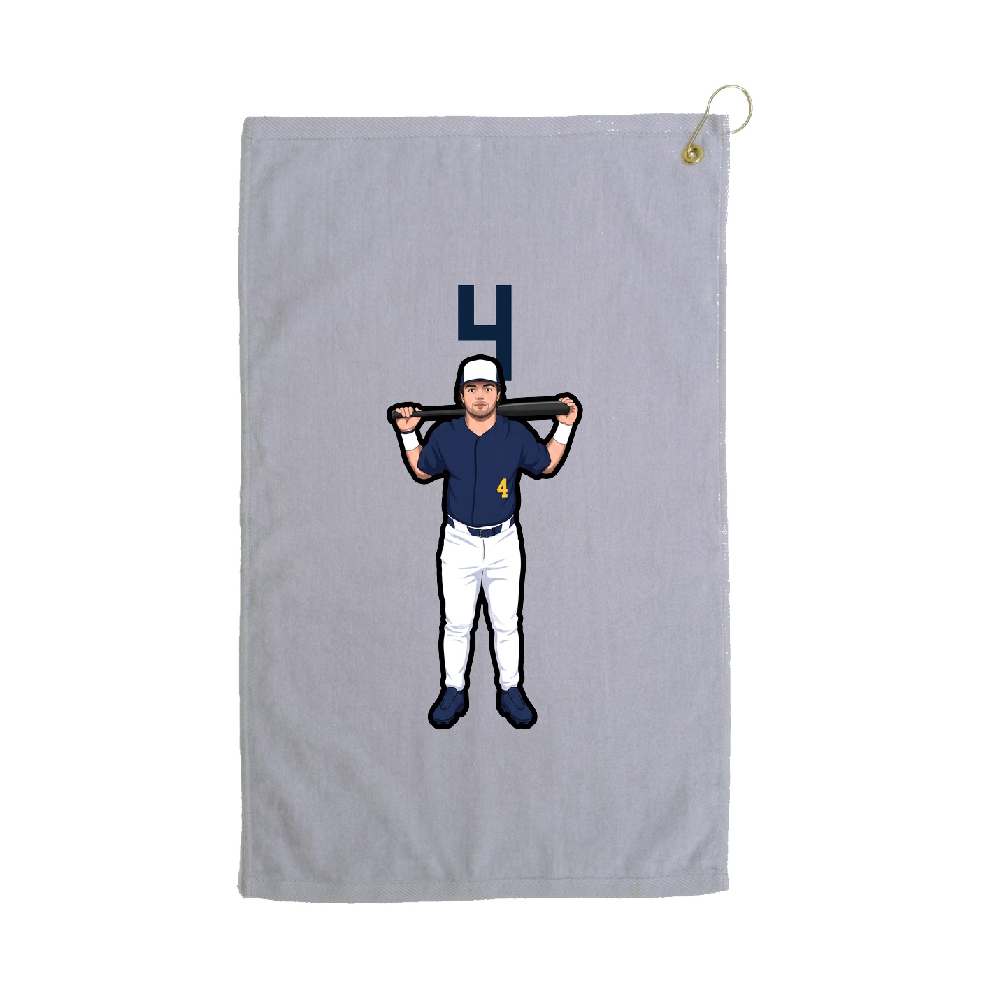 Golf Towel — Number Top in Grey