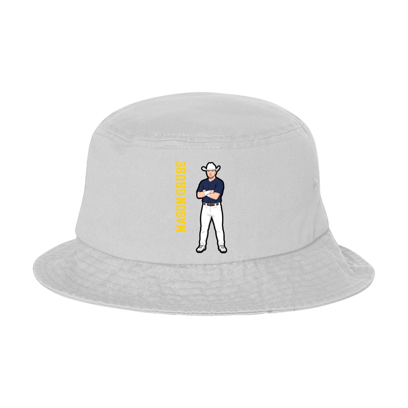 Bucket Cap — Name Vertical in White
