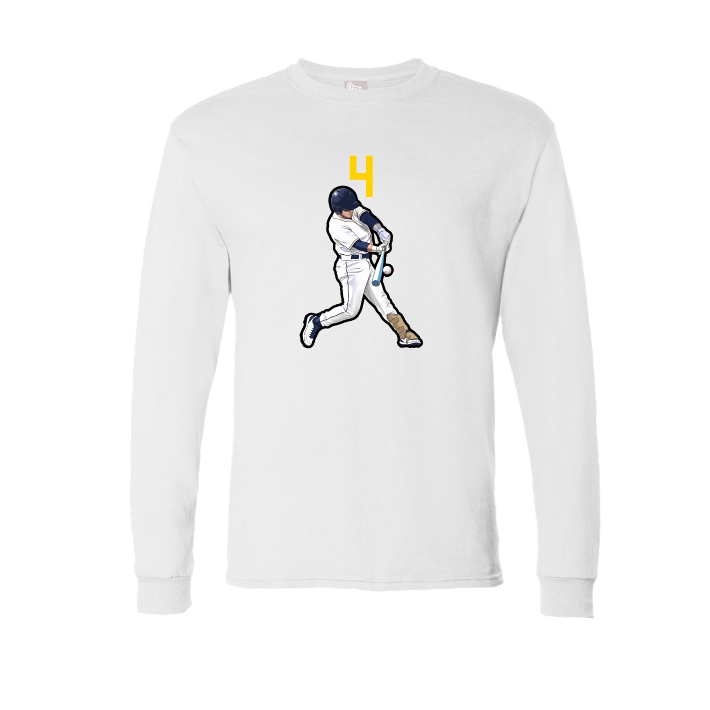 Long Sleeve Tee — Number Top in White